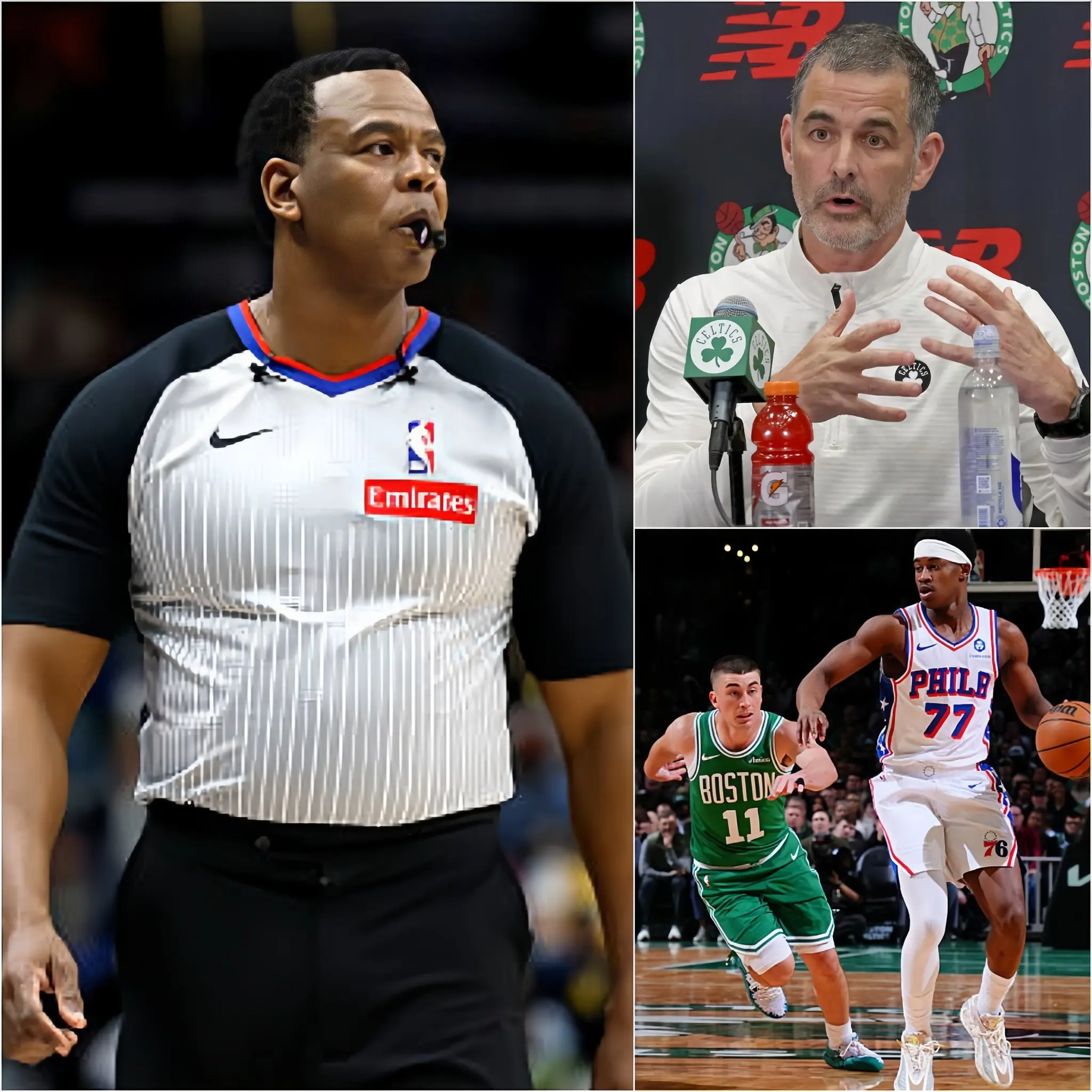 Cover Image for 🚨 BREAKING NEWS: Referee Sean Wright has officially apologized to the fans and the Boston Celtics after the controversial game against the Philadelphia 76ers.