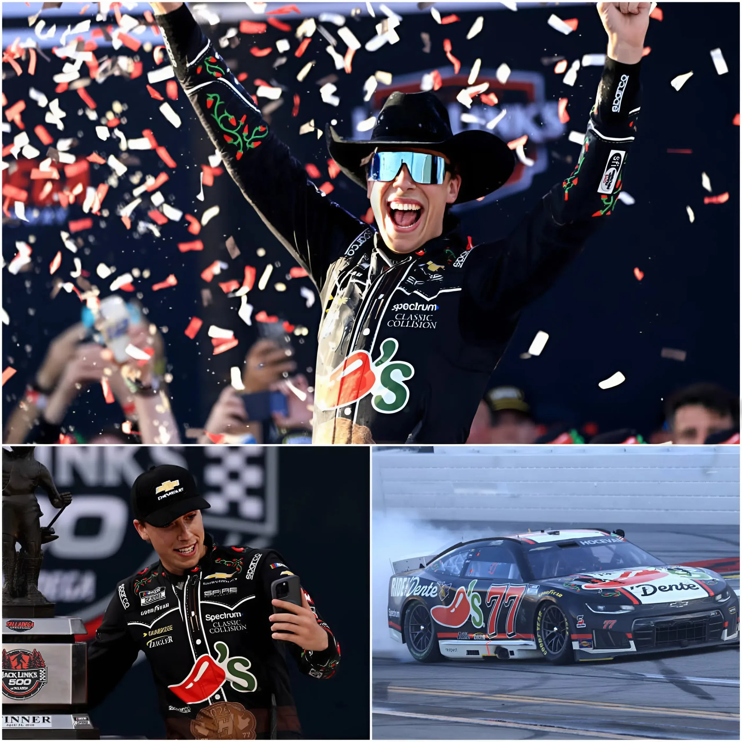 Cover Image for SHOCK WIN IN NASCAR CUP SERIES: Carson Hocevar has delivered a breakthrough moment by claiming his first-ever career victory at NASCAR Cup Series, marking a major turning point for the young driver.