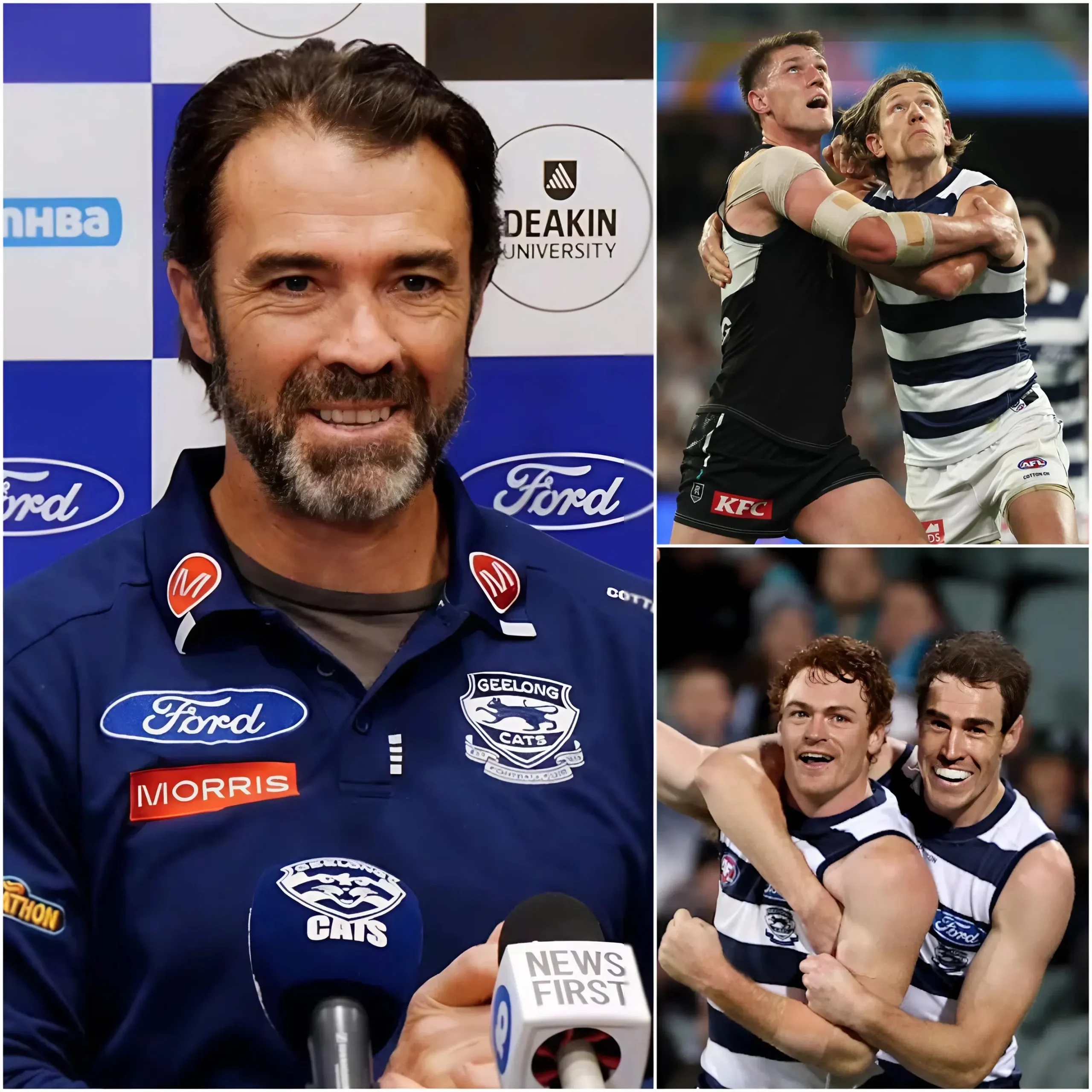 Cover Image for “I THINK HE WOULD BE BETTER OFF FOCUSING ON HIS STUDIES FIRST.” Coach Chris Scott made a surprising announcement, dropping a player from the Geelong Cats squad. It wasn’t due to his attitude on the field, nor was it a matter of professional ability; the true reason behind this decision has left many admiring Chris Scott’s genuine compassion.