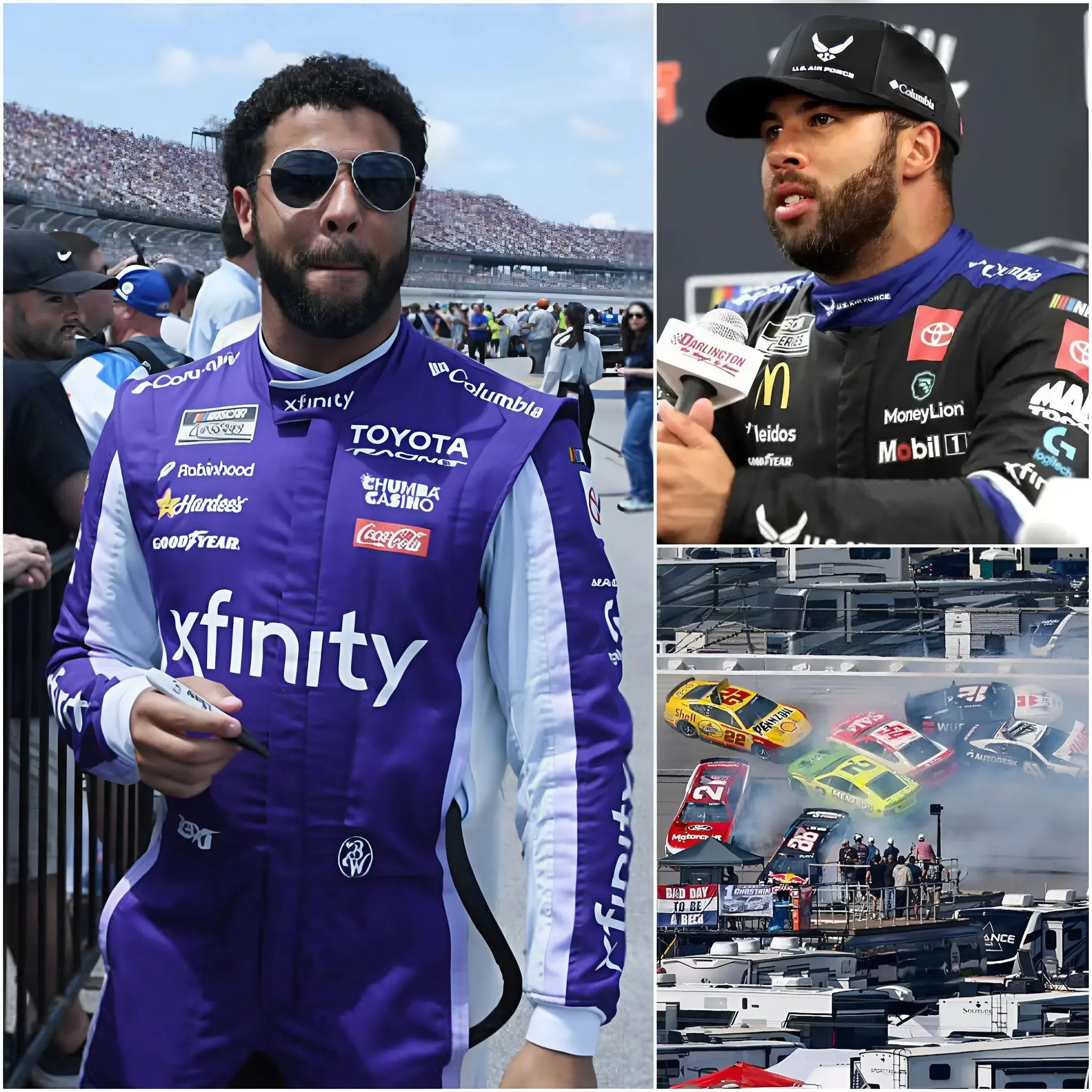 Cover Image for 🚨 TALLADEGA EXPLOSION: “The Big One” returns with a 26-car crash on lap 115 that leaves the entire track in stunned silence — Bubba Wallace