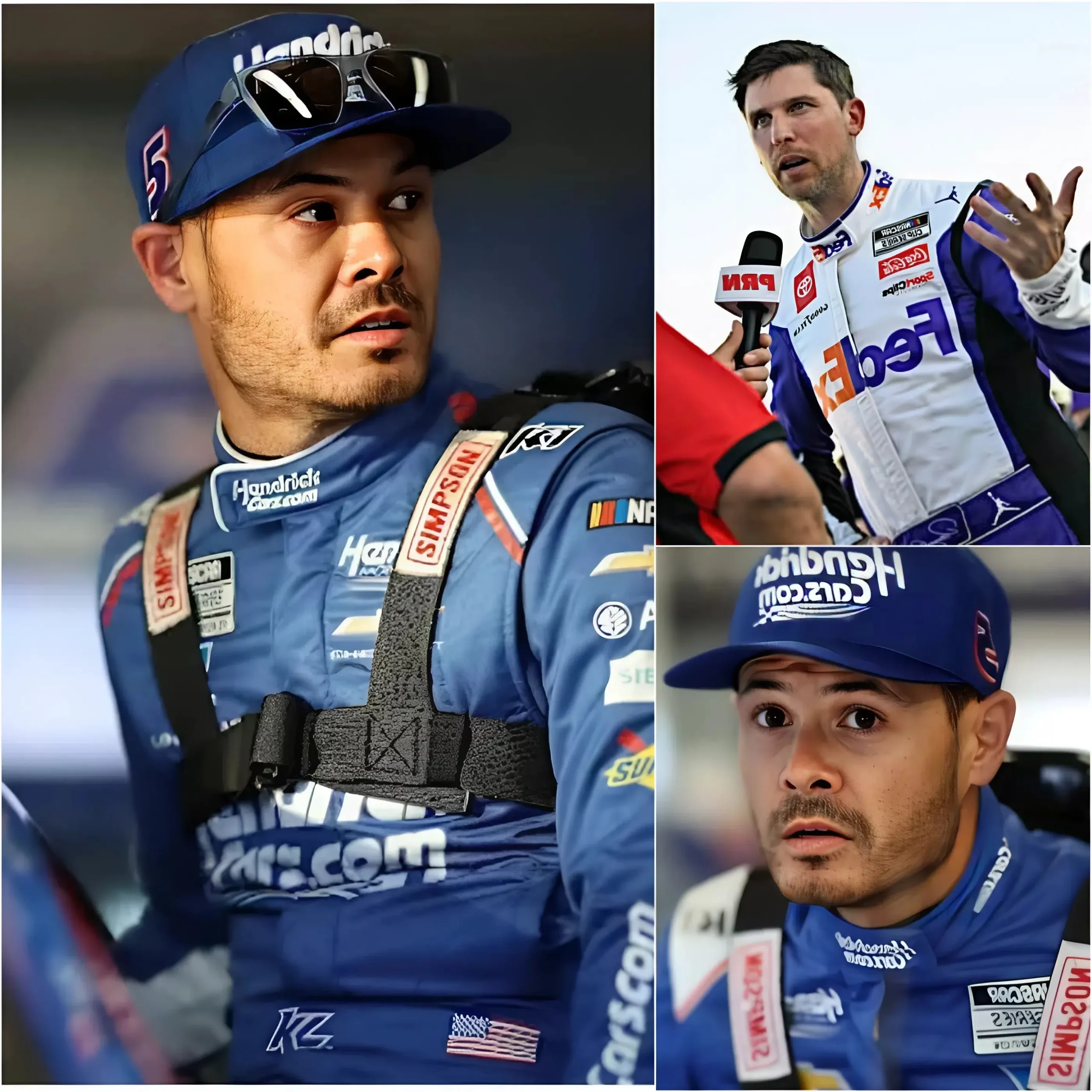 Cover Image for 🔥 EXPLOSION AT KANSAS: “Kyle Larson is past his prime, he’s just a failure!” — Denny Hamlin bluntly mocked Kyle Larson after a controversial race, causing a stir on the paddock. But what shocked fans even more was Larson’s cool reaction just minutes later… a short statement that silenced Hamlin and plunged NASCAR into a heated debate.