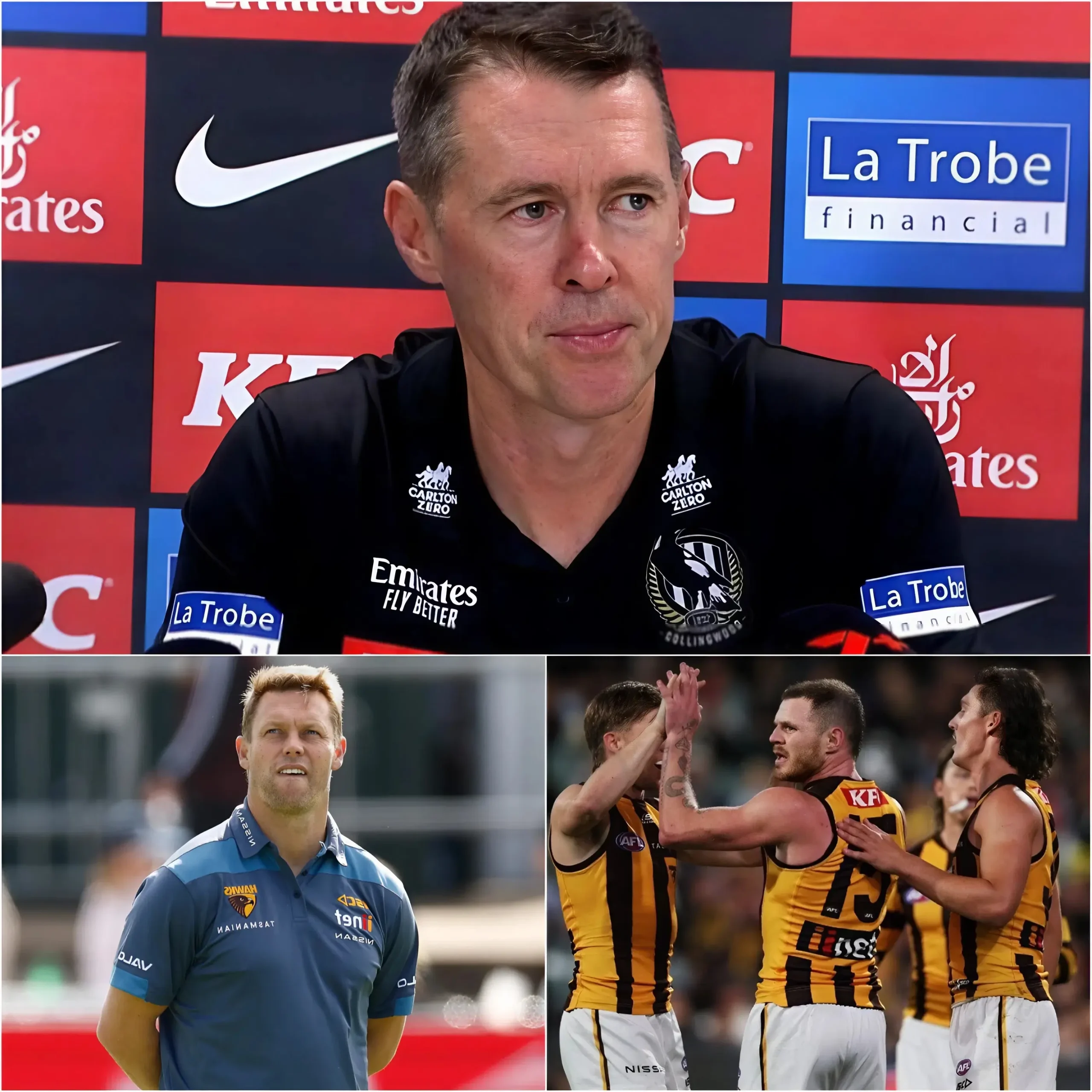 Cover Image for “WE’VE KEEP THIS A SECRET FOR TOO LONG, NOW I WON’T BE SILENT ANYMORE” — Collingwood Magpies head coach Craig McRae has officially filed a complaint regarding the dramatic draw against the Hawthorn Hawks. He alleges the referees made a series of serious errors, particularly in a crucial “possession” foul.