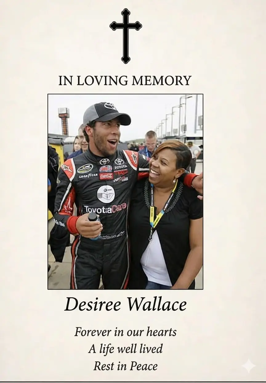 Cover Image for The NASCAR community is grieving quietly after the loss of Desiree Wallace, cherished mother of Bubba Wallace.