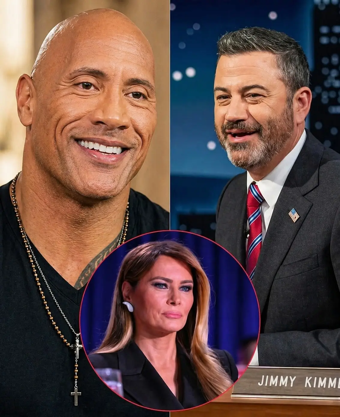 Cover Image for BREAKING — Dwayne Johnson steps into the storm. His words cut like glass, his tone unflinching. The world listens. ABC has pulled Jimmy Kimmel Live! indefinitely.