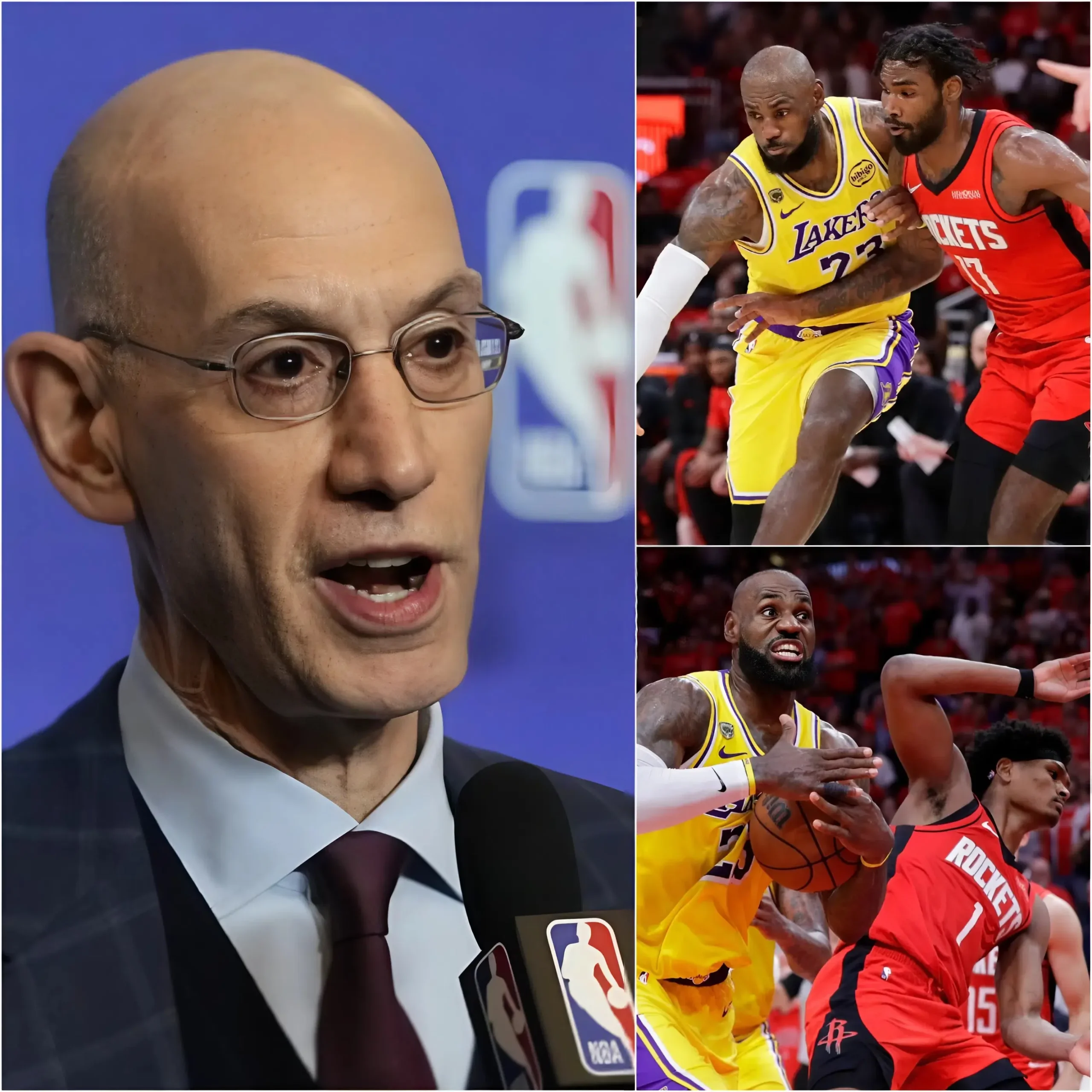 Cover Image for 🏀 NBA COMMISSIONER ADAM SILVER FORCED TO CALL AN UNSCHEDULED EMERGENCY MEETING: After the Los Angeles Lakers vs Houston Rockets game, the most shocking moment of the match did not happen on the court, but in the post-game press conference. A statement turned the match result upside down. READ MORE 🔥