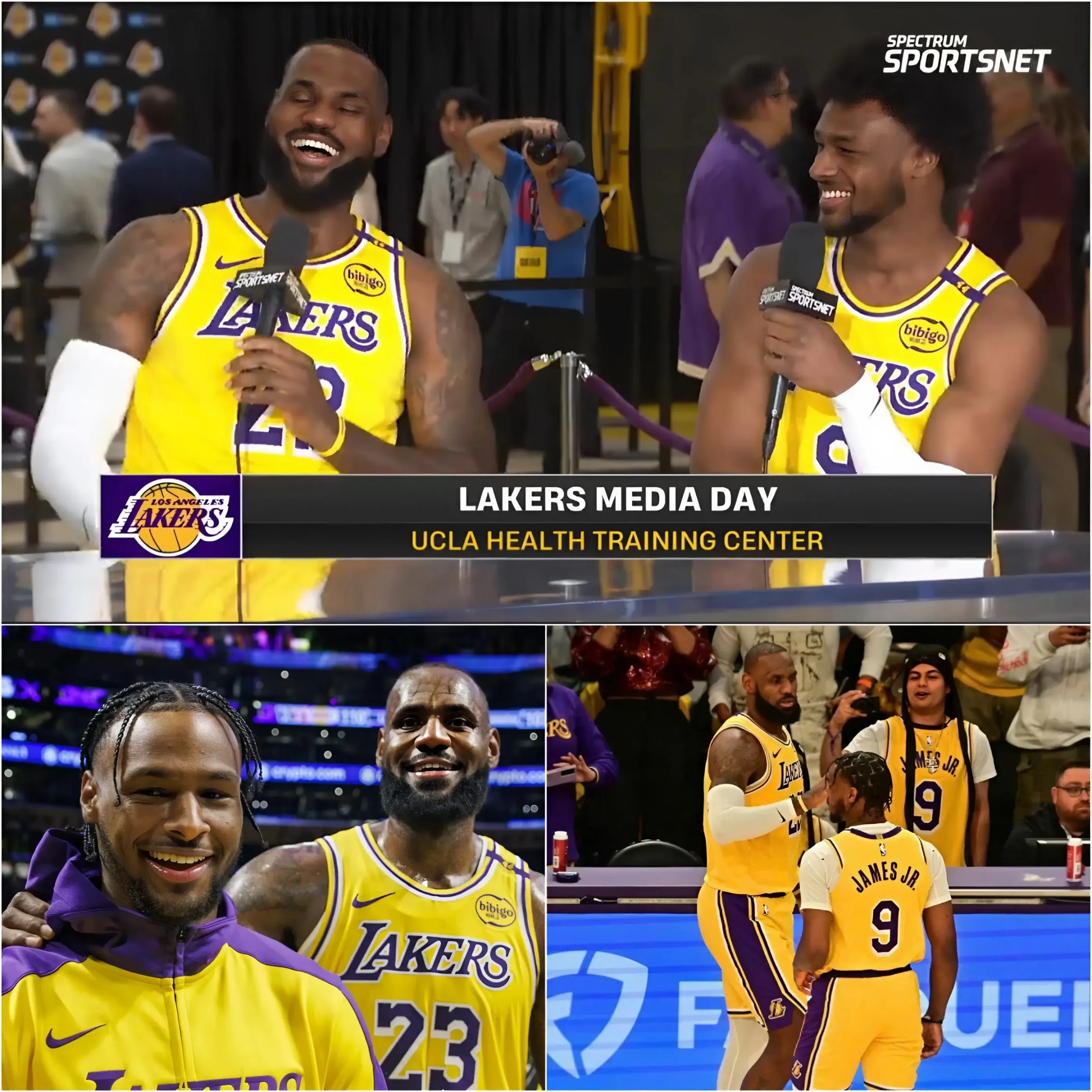 Cover Image for 💛 HEARTWARMING MOMENT: Right after the Los Angeles Lakers’ important victory over the Houston Rockets, Bronny James couldn’t hold back his emotions and delivered the most touching words to his father.