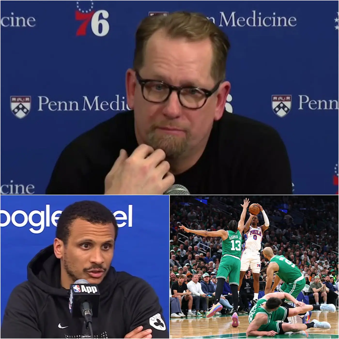 Cover Image for “THIS TEAM DOESN’T DESERVE TO BE ON THE SAME COURT AS US!” – Nick Nurse, head coach of the Philadelphia 76ers, brutally declared in a post-game interview after the 100–109 win over the Boston Celtics