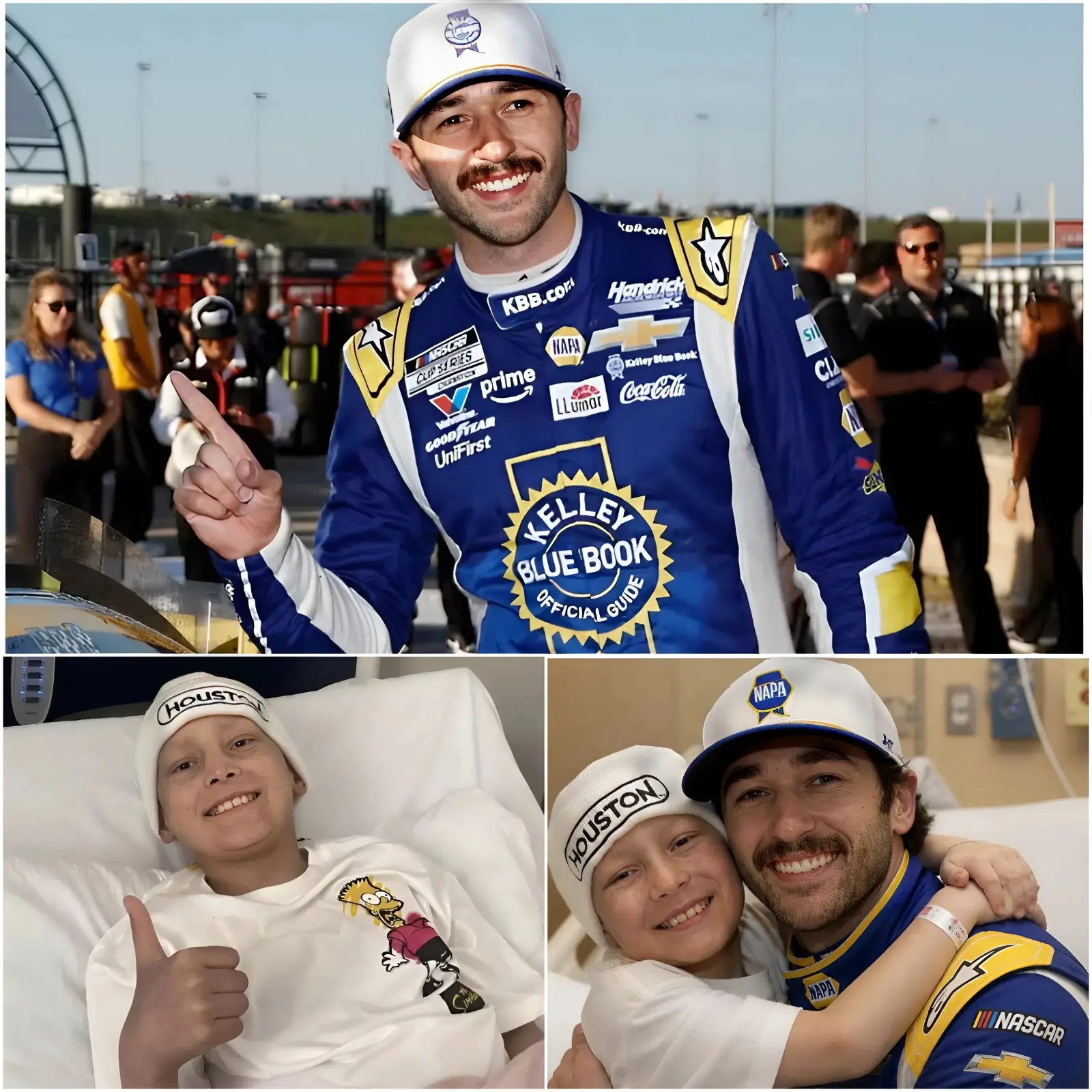 Cover Image for ❤️ HEARTWARMING NEWS: A 7-year-old boy suffering from terminal brain cancer, in the final stages of his life, had only one dream: to meet Chase Elliott!
