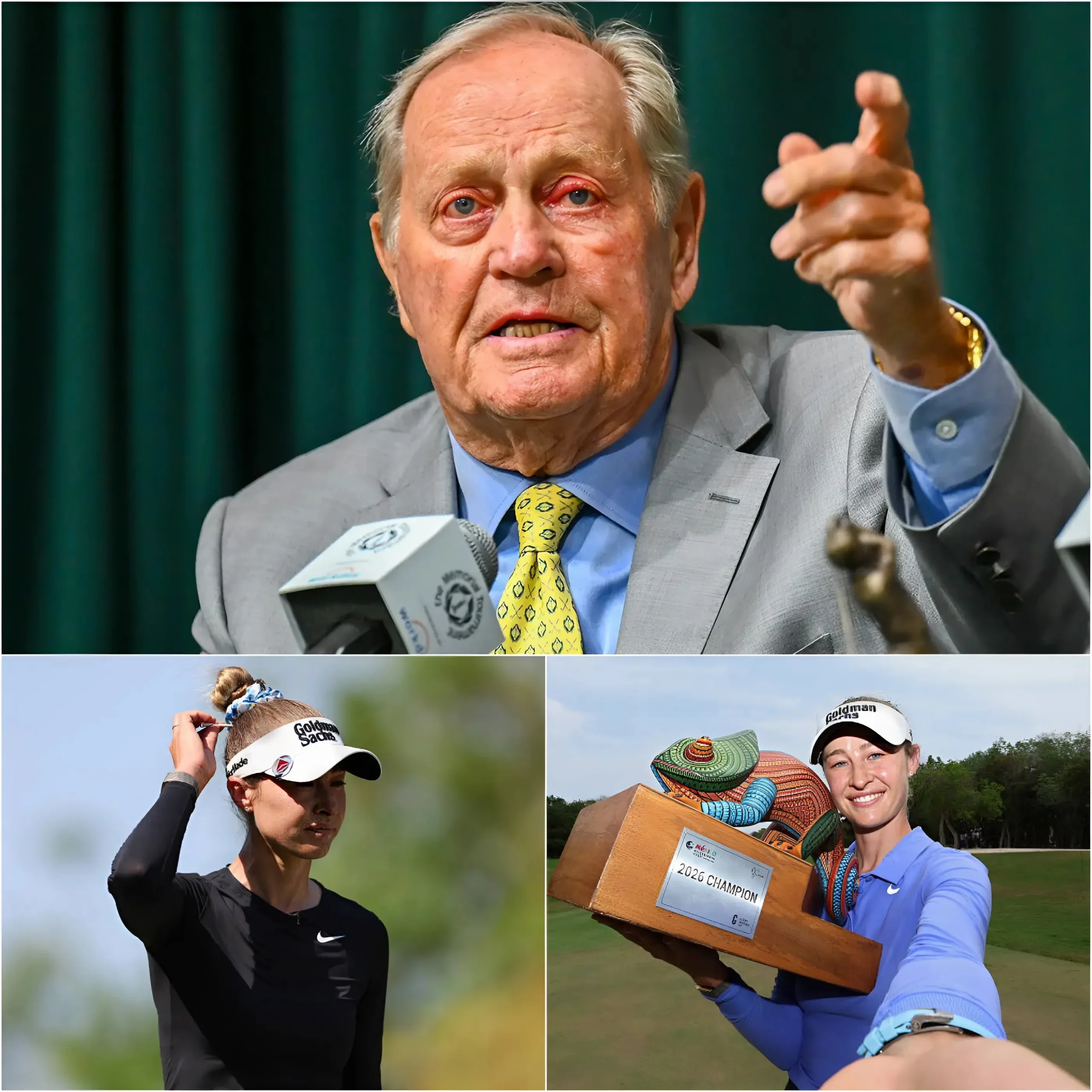 Cover Image for 🚨 Golf legend Jack Nicklaus has spoken out with a powerful message in support of Nelly Korda following criticism after her recent victory at the Riviera Maya Open: