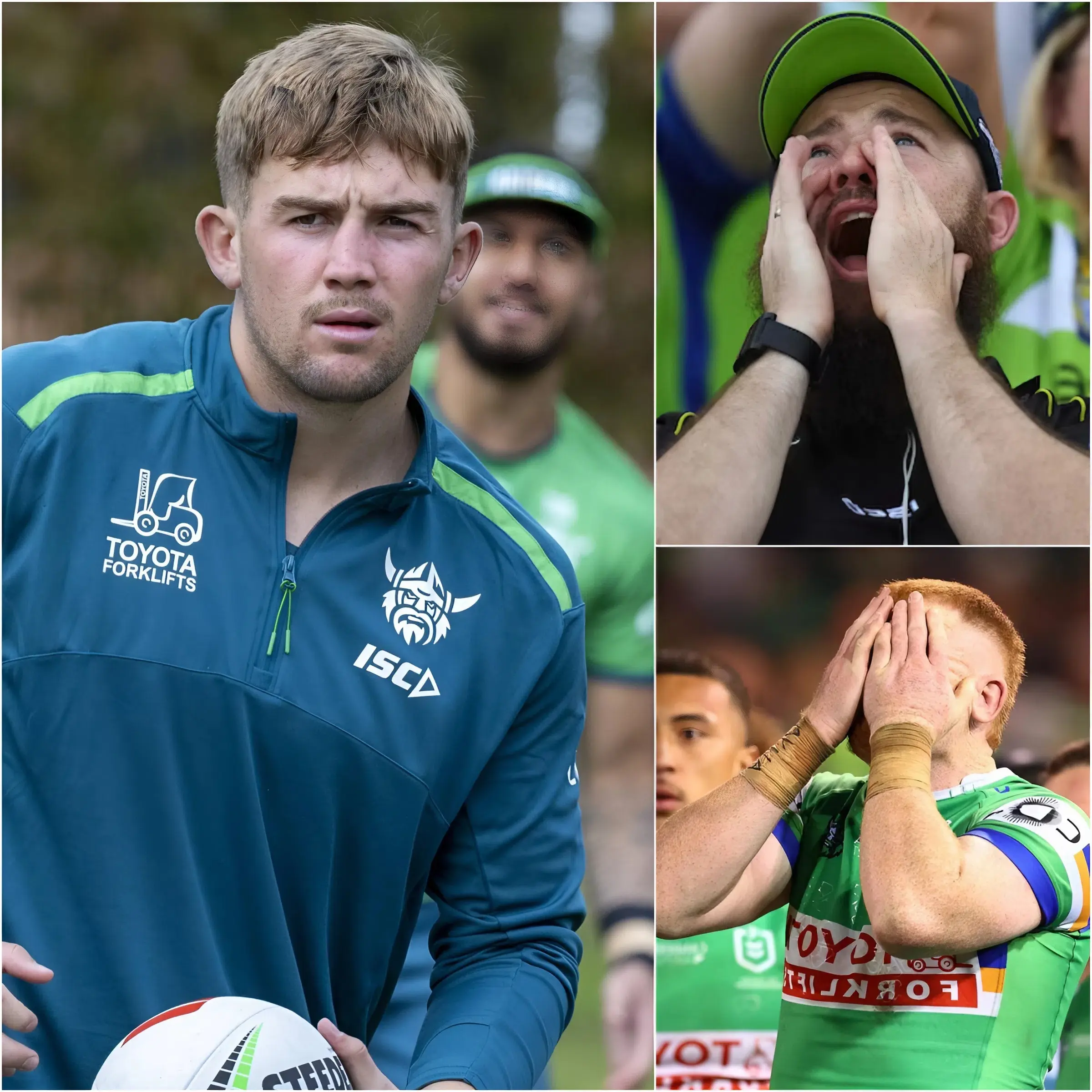 Cover Image for ⚠️ SHOCK IN CANBERRA: NEW HOPE OFFICIALLY LEAVES THE FIELD IN TEARS! Raiders fans are reeling from the latest medical news confirmed by the club this afternoon.