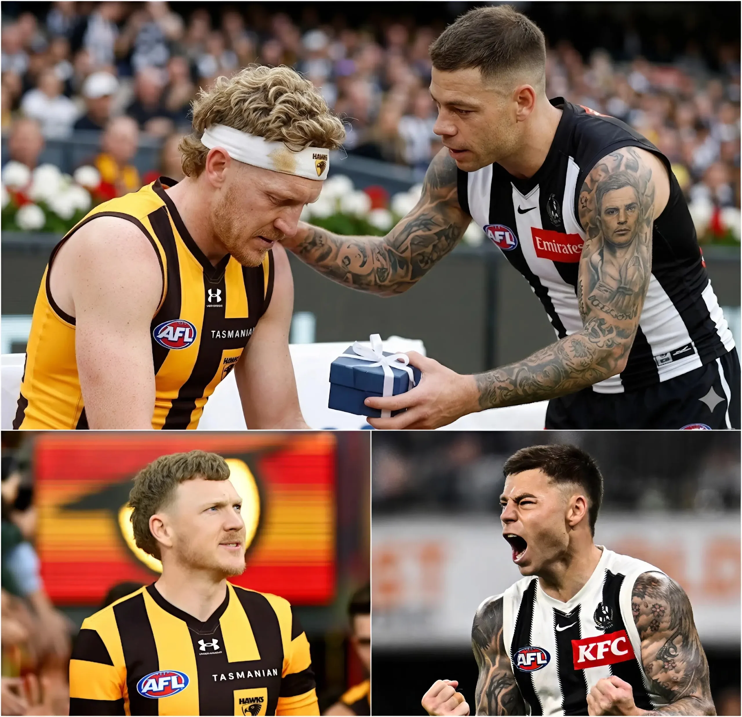 Cover Image for ❤️ A HEARTWARMING MOMENT: After an overwhelming victory in his eighth AFL season, Jamie Elliott surprised everyone by abruptly canceling his press conference and quietly leaving the field, heading straight for the tunnel before anyone realized what was happening