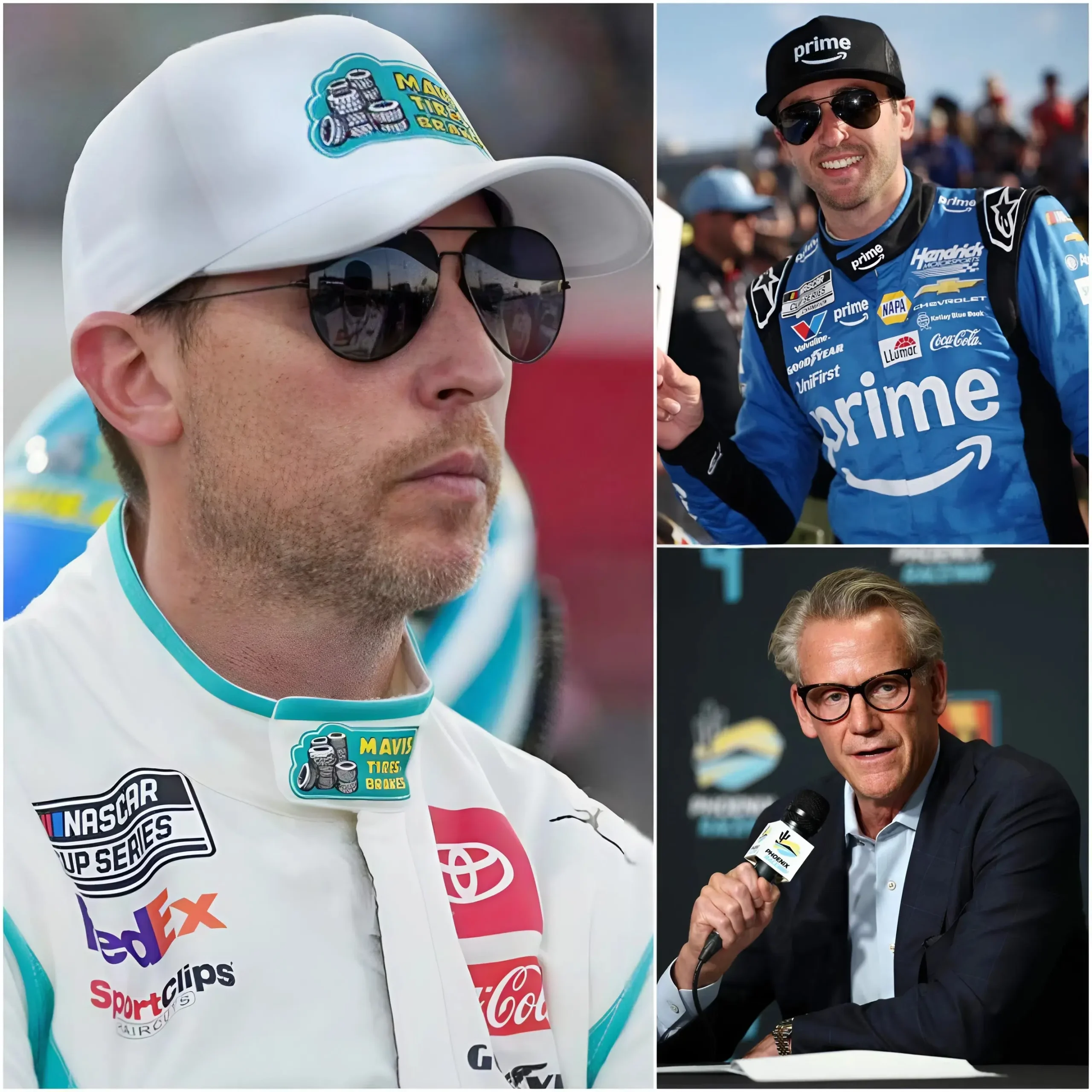 Cover Image for 7 MINUTE AGO 🛑Denny Hamlin caused a NASCAR frenzy when he officially submitted a request to NASCAR to immediately conduct a special inspection of Chase Elliott’s car after the Texas Motor Speedway race.