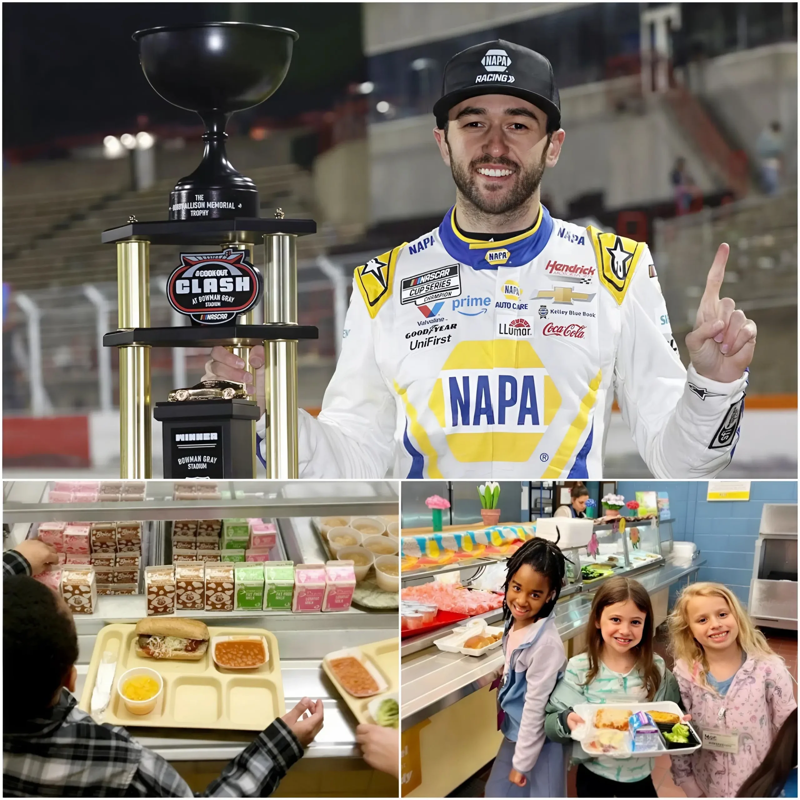 Cover Image for 🚨 BREAKING: NASCAR legend Bill Elliott and his son Chase Elliott are being praised for wiping out $667,000 in school lunch debt across 103 schools — calling it “a victory greater than any championship.” ❤️