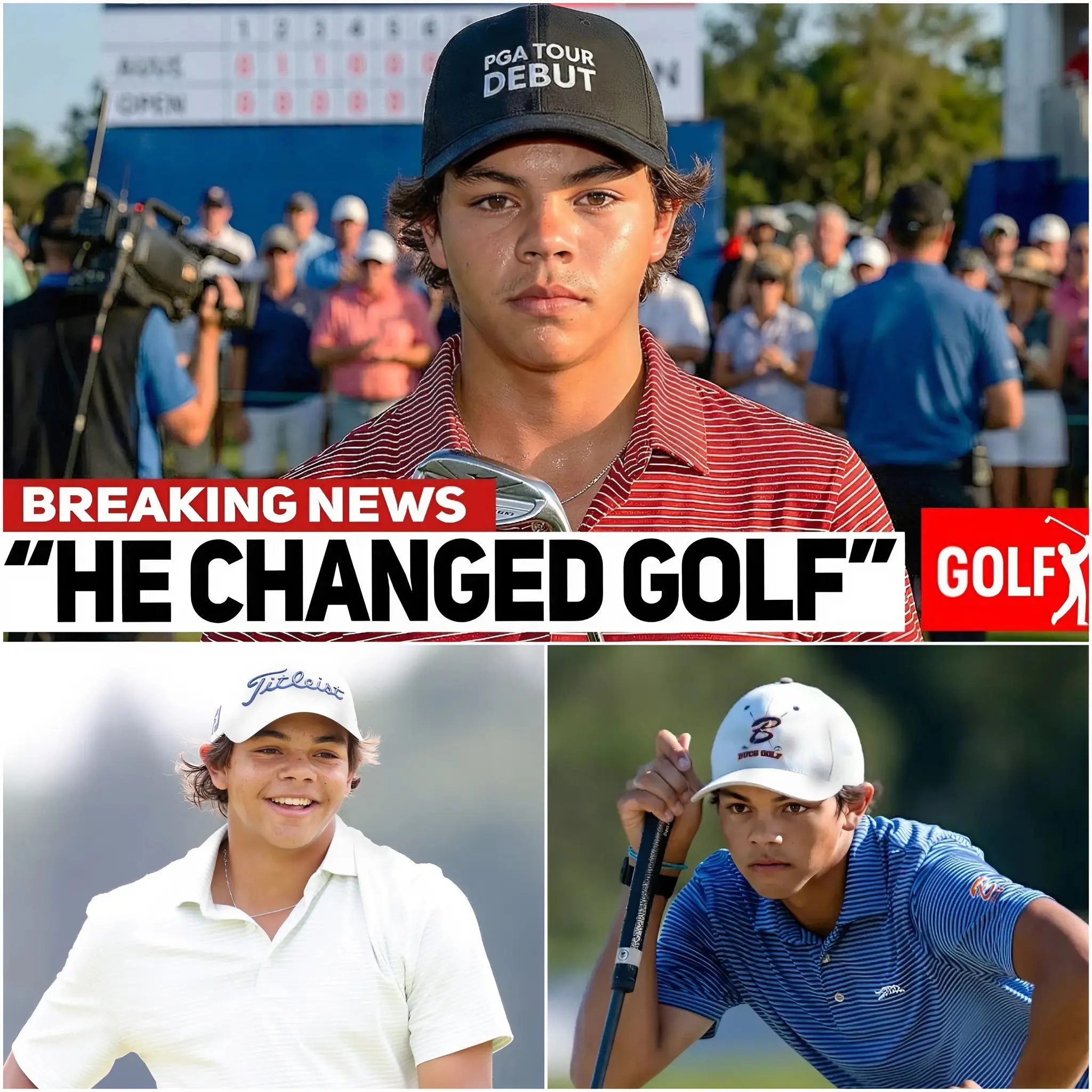 Cover Image for CHARLIE WOODS SHOCKS GOLF WORLD: INSANE PGA DEBUT HAS FANS LOSING THEIR MINDS! 😱⛳️ Charlie Woods just turned heads across the golf world with a sensational debut that felt far beyond his years.