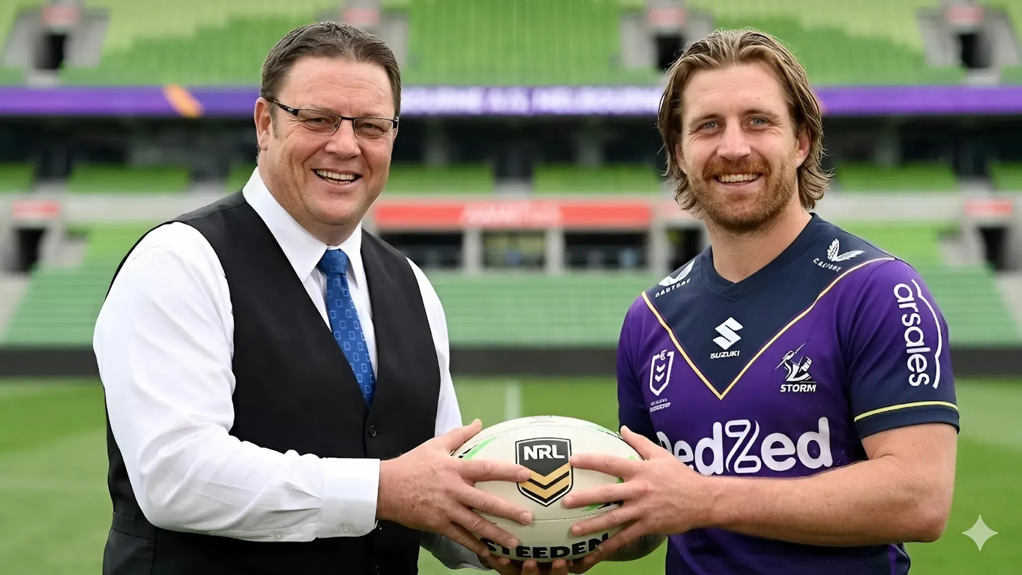 Cover Image for 🏈❤️ Glenn Lazarus gave Cameron Munster a classic rugby league football signed by him, along with a deeply emotional message: