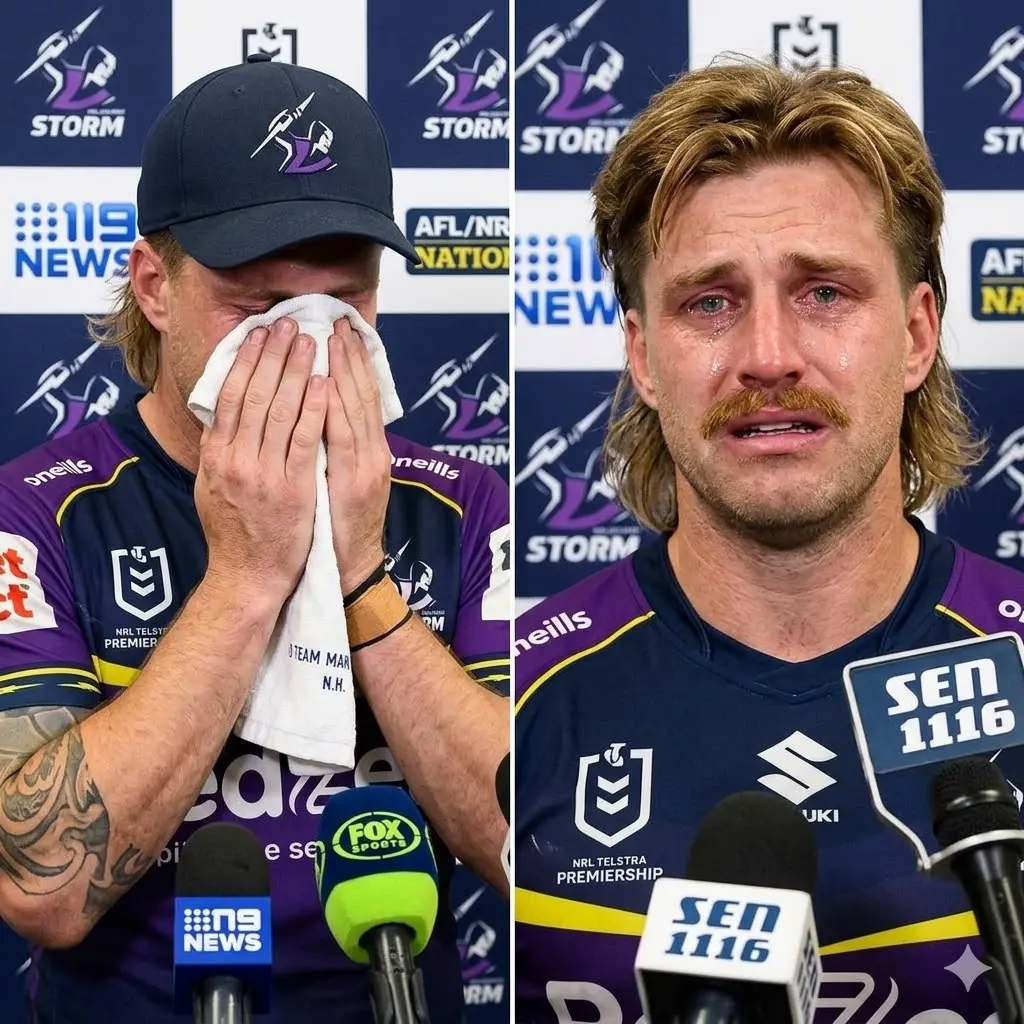 Cover Image for 30 MINUTES AGO in Melbourne, Australia, Cameron Munster left the entire stadium and fans deeply emotional, with many unable to hold back their tears as he revealed the reason why he will not be able to participate in the Melbourne Storm’s upcoming games.