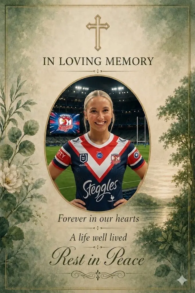 Cover Image for 💔TRAGIC LOSS: A longtime supporter and team volunteer for the Sydney Roosters, who had devoted many years to supporting Roosters fans, has passed away at the age of 28 following a heartbreaking family dispute, leaving behind a 4-year-old child.