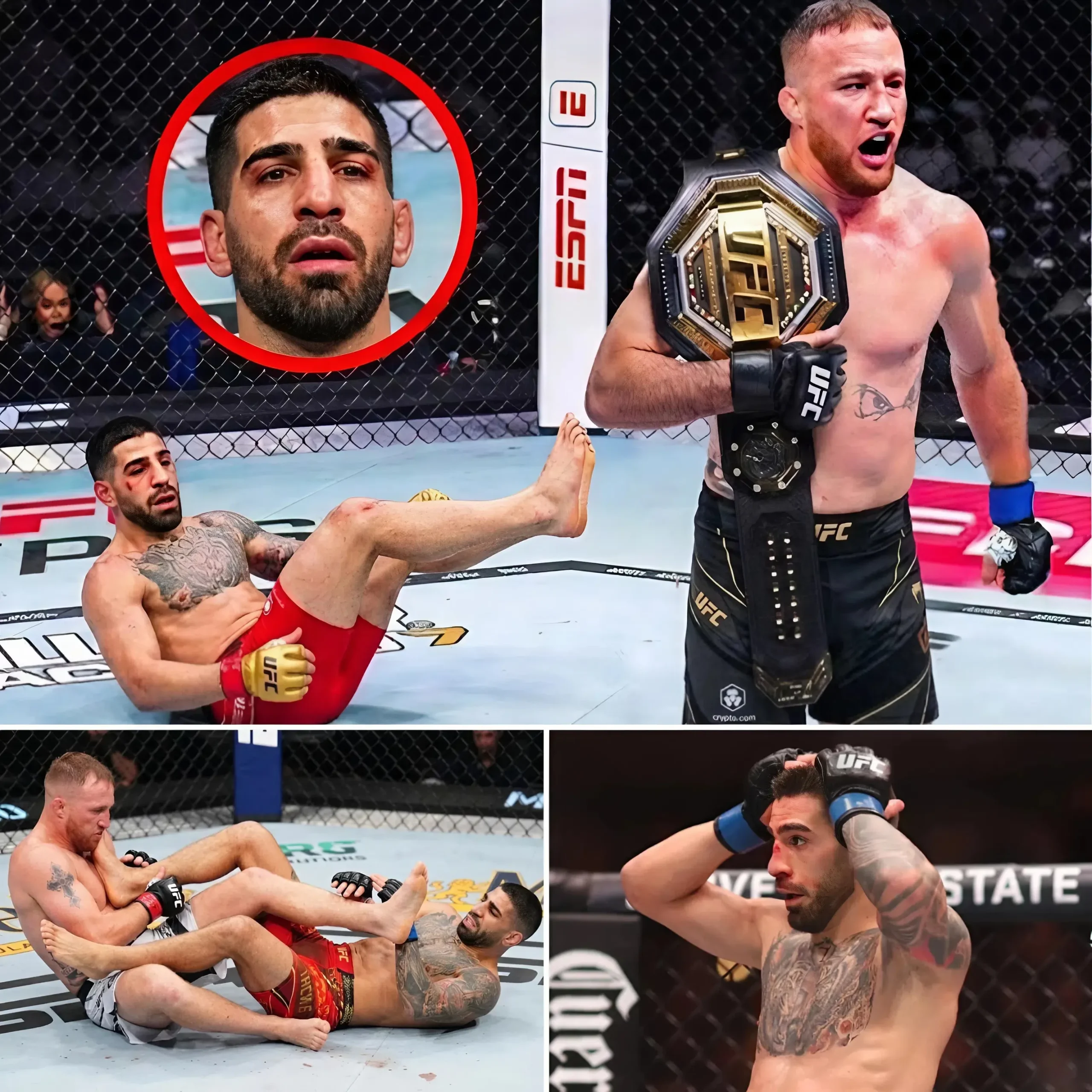 Cover Image for “The Unbeaten King Ran Straight Into Chaos…” — Justin Gaethje Brutally Sleeps Ilia Topuria in a Stunning Second-Minute KO That Shocked the MMA World!