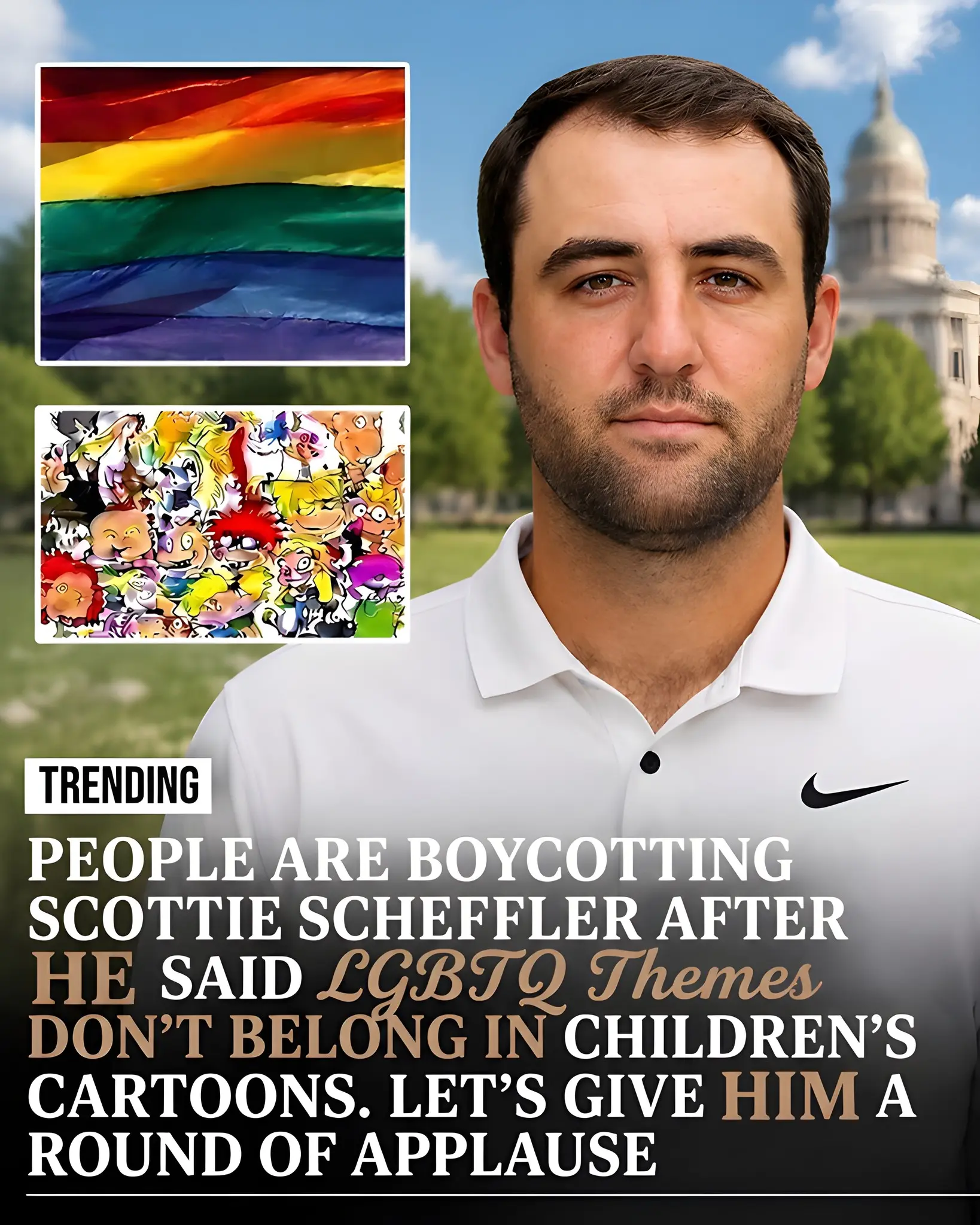 Cover Image for 🚨 Boycott Scottie Scheffler: A surge of backlash is surfacing after elite golfer Scottie Scheffler remarked that youngsters shouldn’t be subjected to LGBTQ-themed animations.