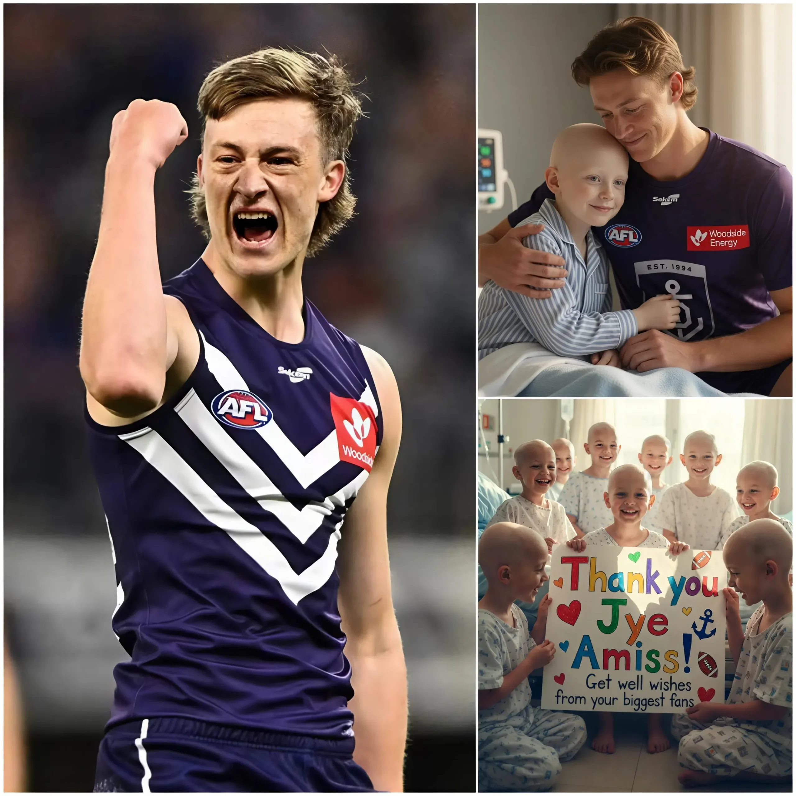 Cover Image for 💖 A TRIBUTE FROM THE HOSPITAL ❤️: An Australian children’s hospital paid tribute to footballer Jye Amiss following his extraordinary €80 million donation to build a new emergency room and support childhood cancer research.