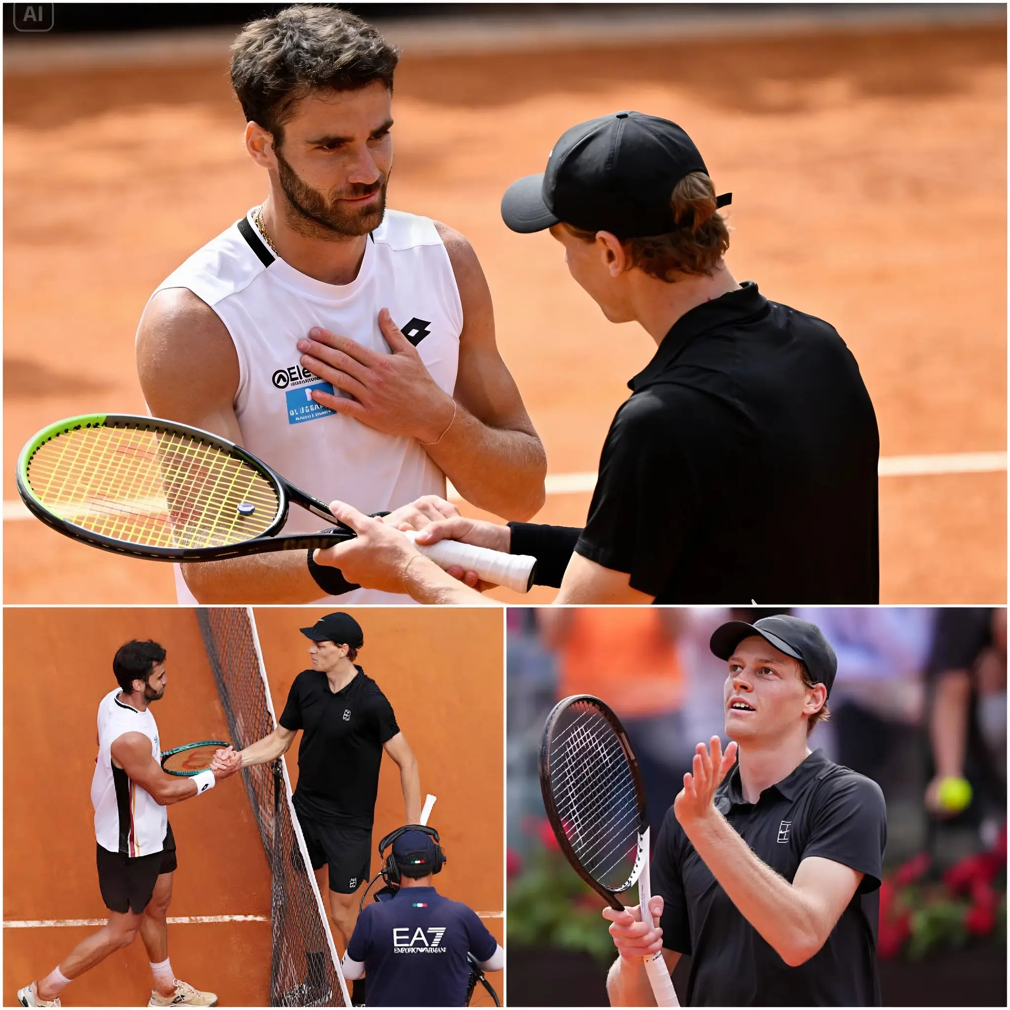 Cover Image for 🎾💙 After the intense match at the 2026 Italian Open, in which Jannik Sinner just endured a breathtaking hour-long battle against Andrea Pellegrino, the crowd thought it was over like any other match. But that wasn’t the case.