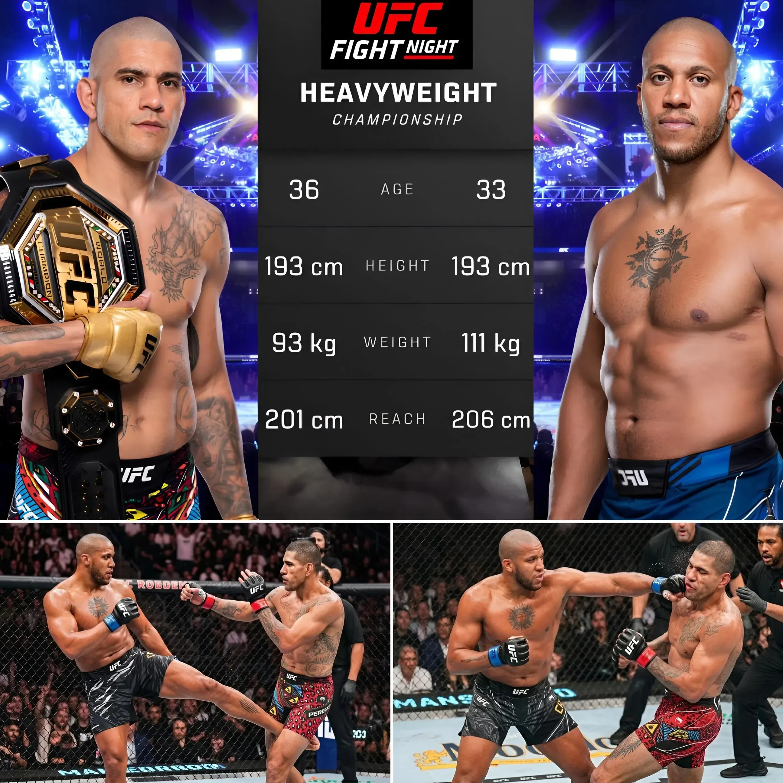 Cover Image for “The Night of Glory Falls…” — Ciryl Gane delivers a brutal knockout in just 3 minutes, leaving Alex Pereira motionless in the octagon.