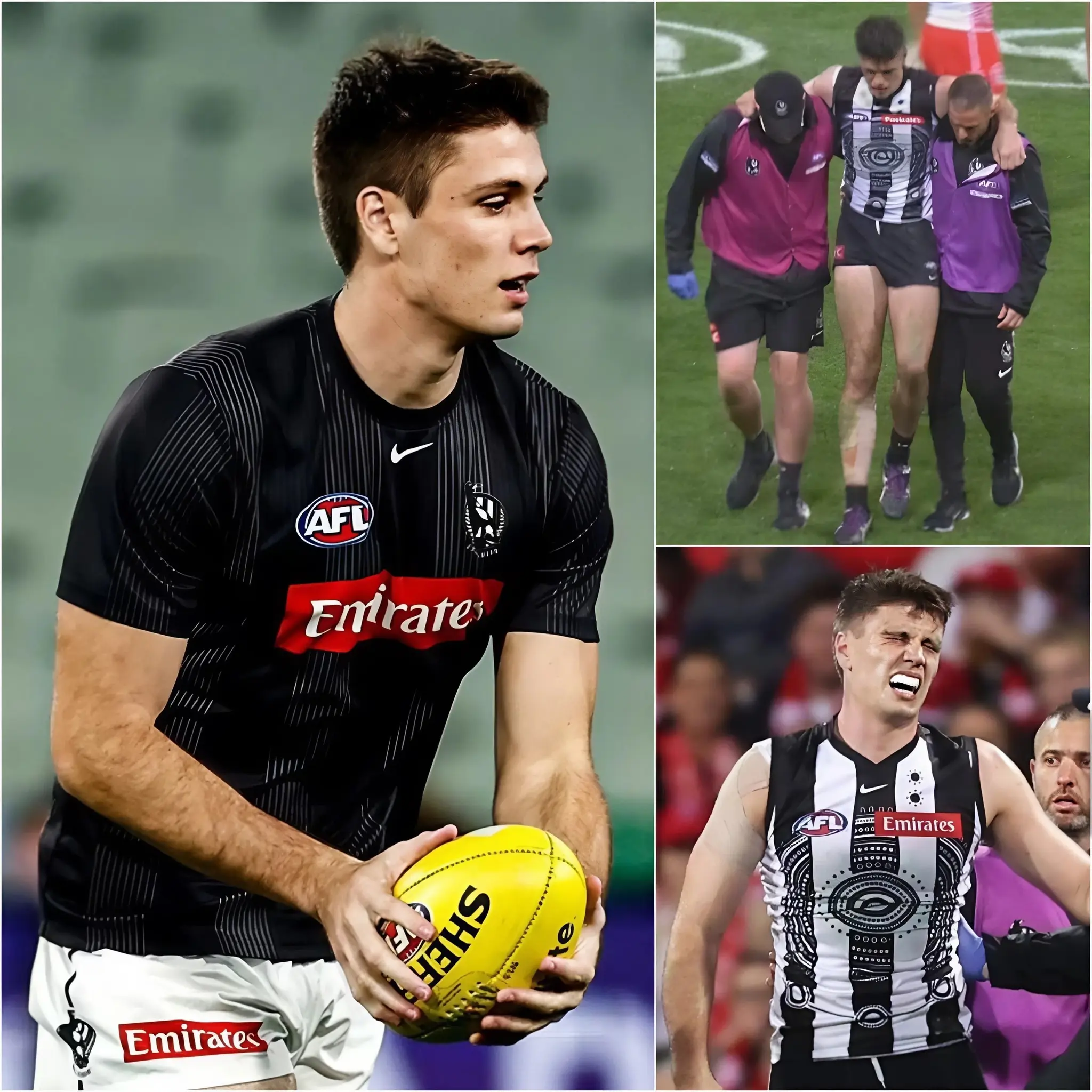 Cover Image for 🚨 SAD NEWS: “OUR HEARTS ARE BREAK!” 30 minutes ago, during the game against the Sydney Swans, the entire Collingwood team sent their deepest condolences to Oscar Steine after receiving the sad news about him, which Oscar Steine also confirmed…