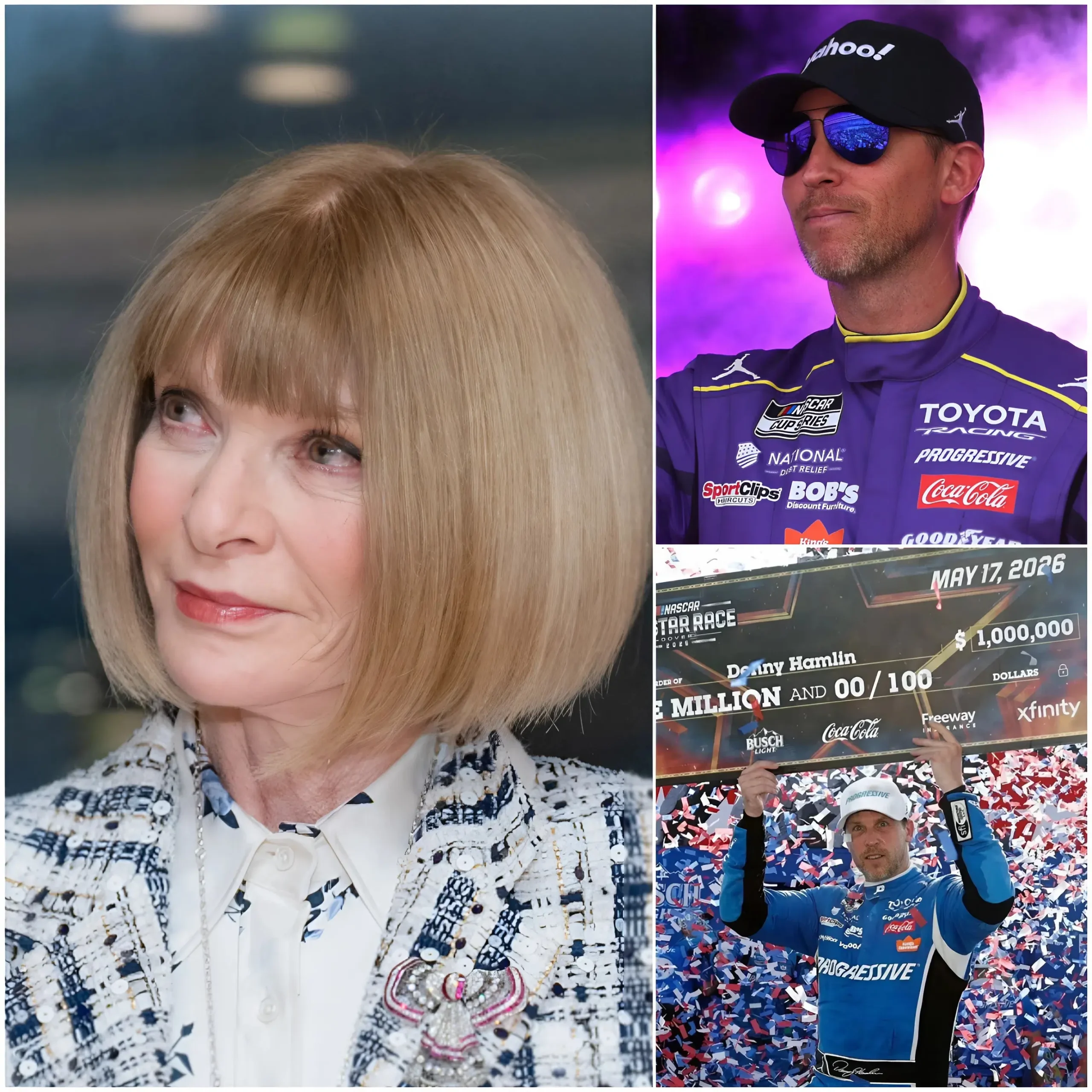Cover Image for 🚨 BREAKING NEWS: Powerful fashion journalist Anna Wintour has offered Denny Hamlin $6 MILLION for a final advertising campaign and Vogue cover before her retirement