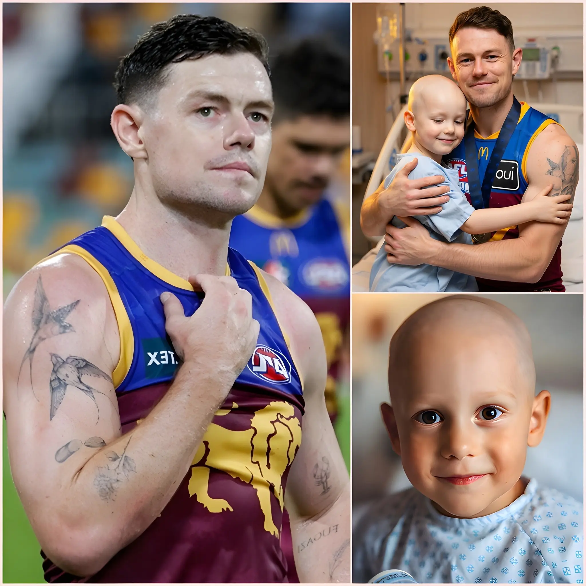 Cover Image for ❤️ A 8-year-old boy battling a malignant brain tumor expressed his final wish: to call his hero, Lachie Neale. But what Lachie Neale did for the boy went far beyond a simple phone call — it was something much greater, something that left the entire hospital and the boy’s family completely astonished.