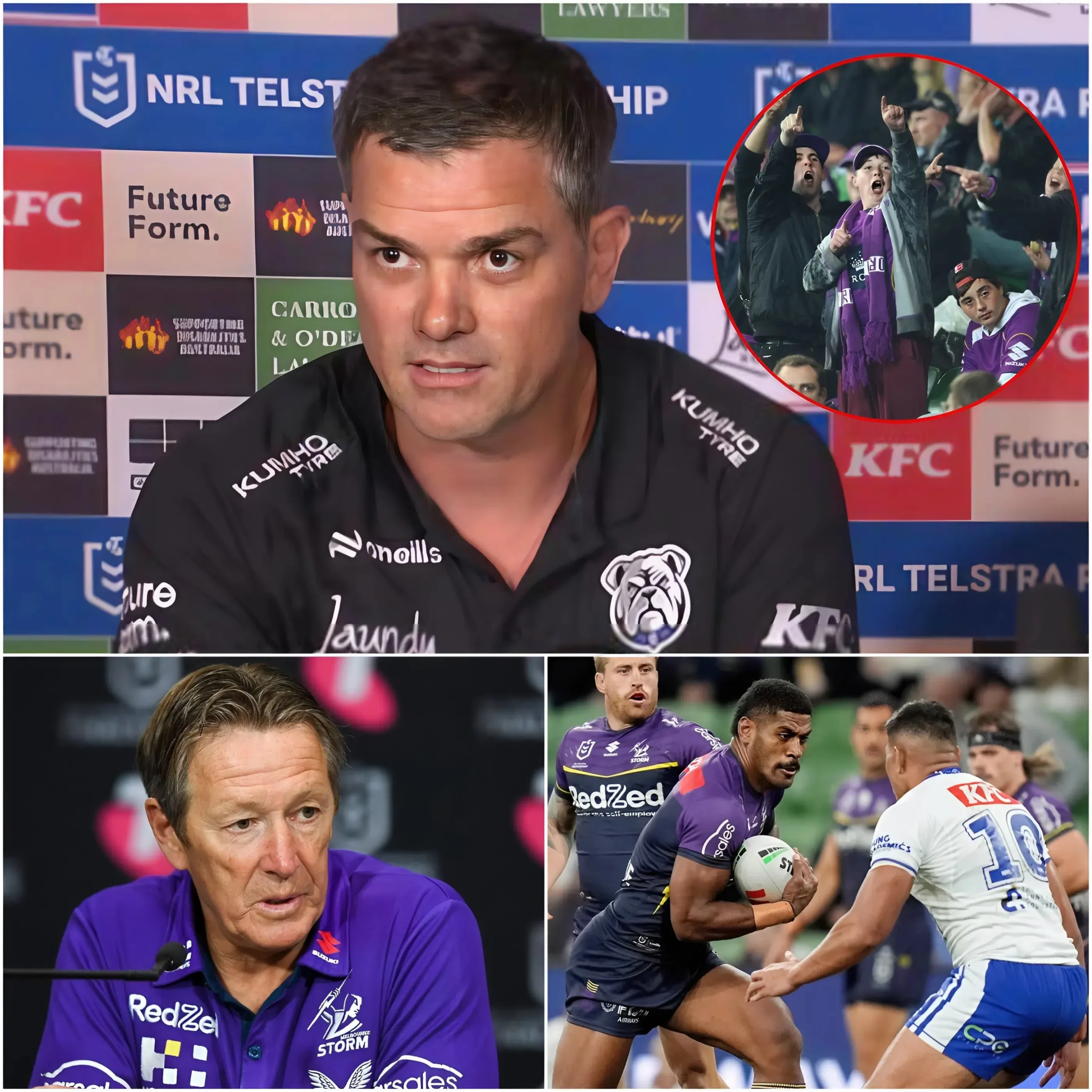Cover Image for PRE-MATCH DRAMA: Bankstown Bulldogs head coach Cameron Ciraldo sparked controversy after calling on the NRL to limit the number of Melbourne Storm fans allowed into the stadium for the upcoming clash