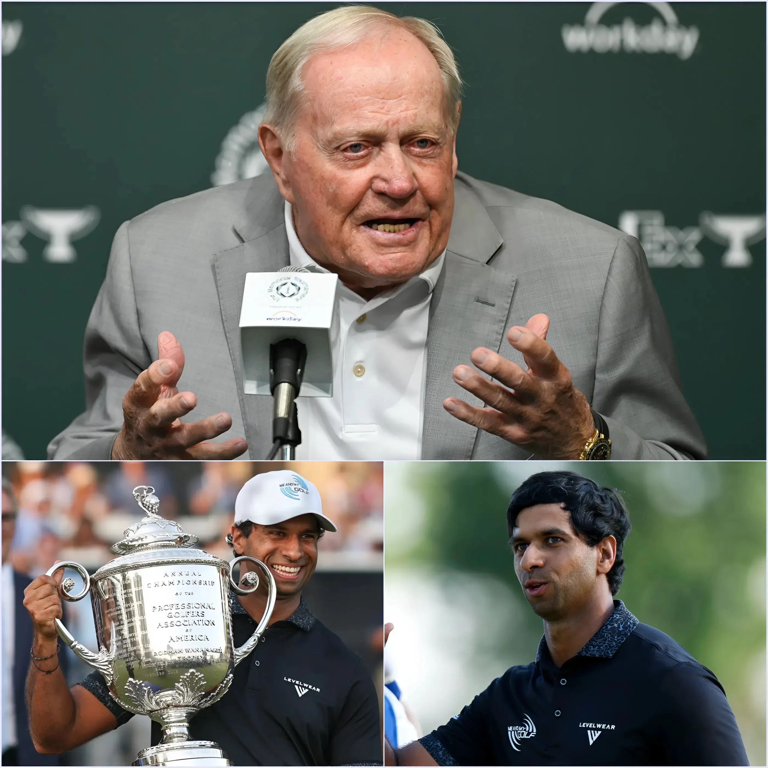 Cover Image for 🚨 “THAT’S ENOUGH—EVERYONE SHUT YOUR MOUTHS RIGHT NOW!” — The legendary Jack Nicklaus erupts in fury, fiercely defending Aaron Rai following his controversial victory at the 2026 PGA Championship.