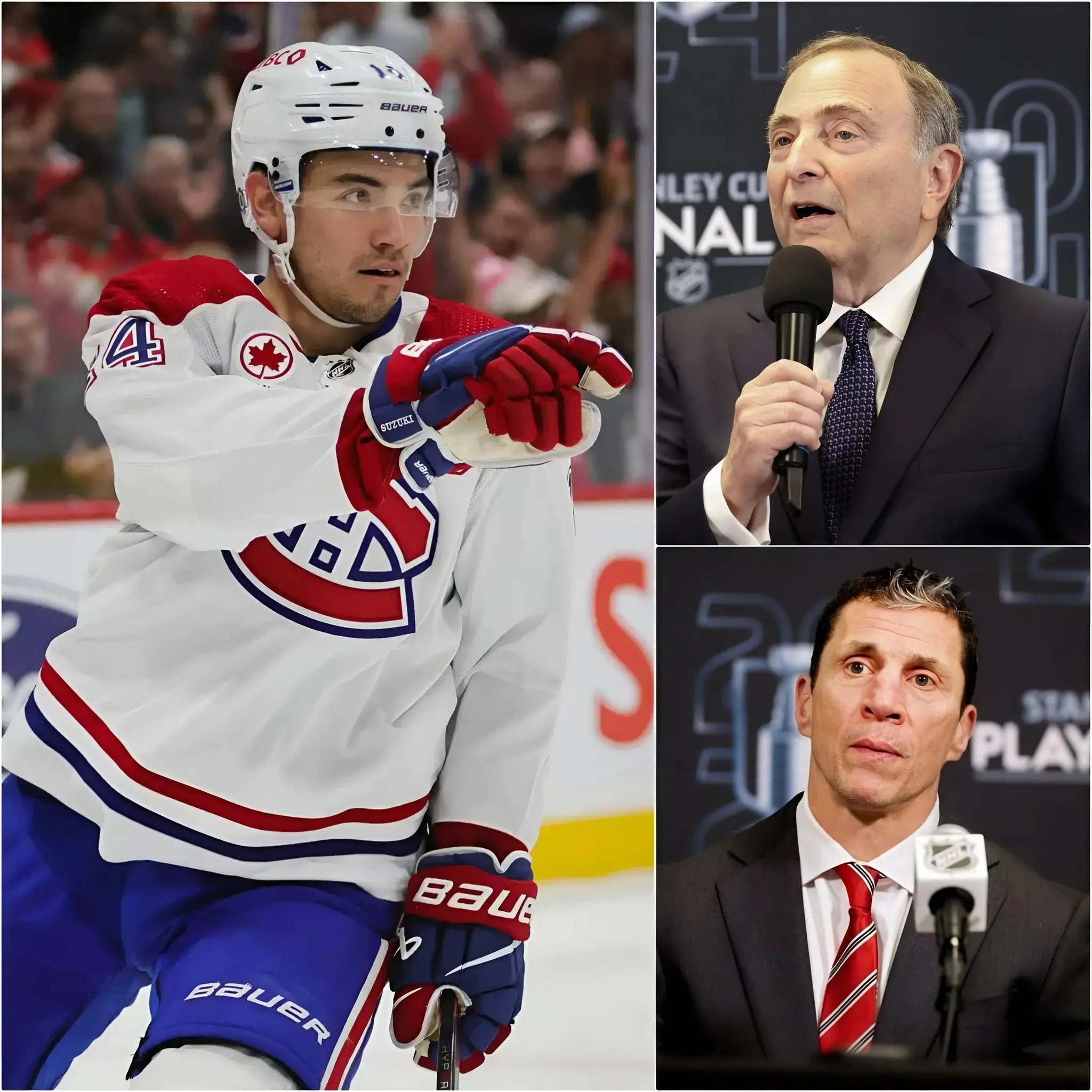 Cover Image for Juste avant la demi-finale, l’entraîneur des Carolina Hurricanes, Rod Brind’Amour, a soudainement demandé au président de la NHL l’ouverture d’une enquête antidopage visant Nick Suzuki.