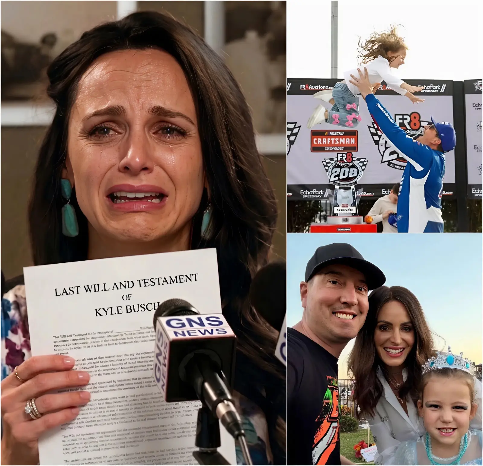 Cover Image for “From now on, I don’t have a father anymore, Mom?”💔 The voice, choked with grief and tears, of Kyle Busch’s daughter rang out innocently