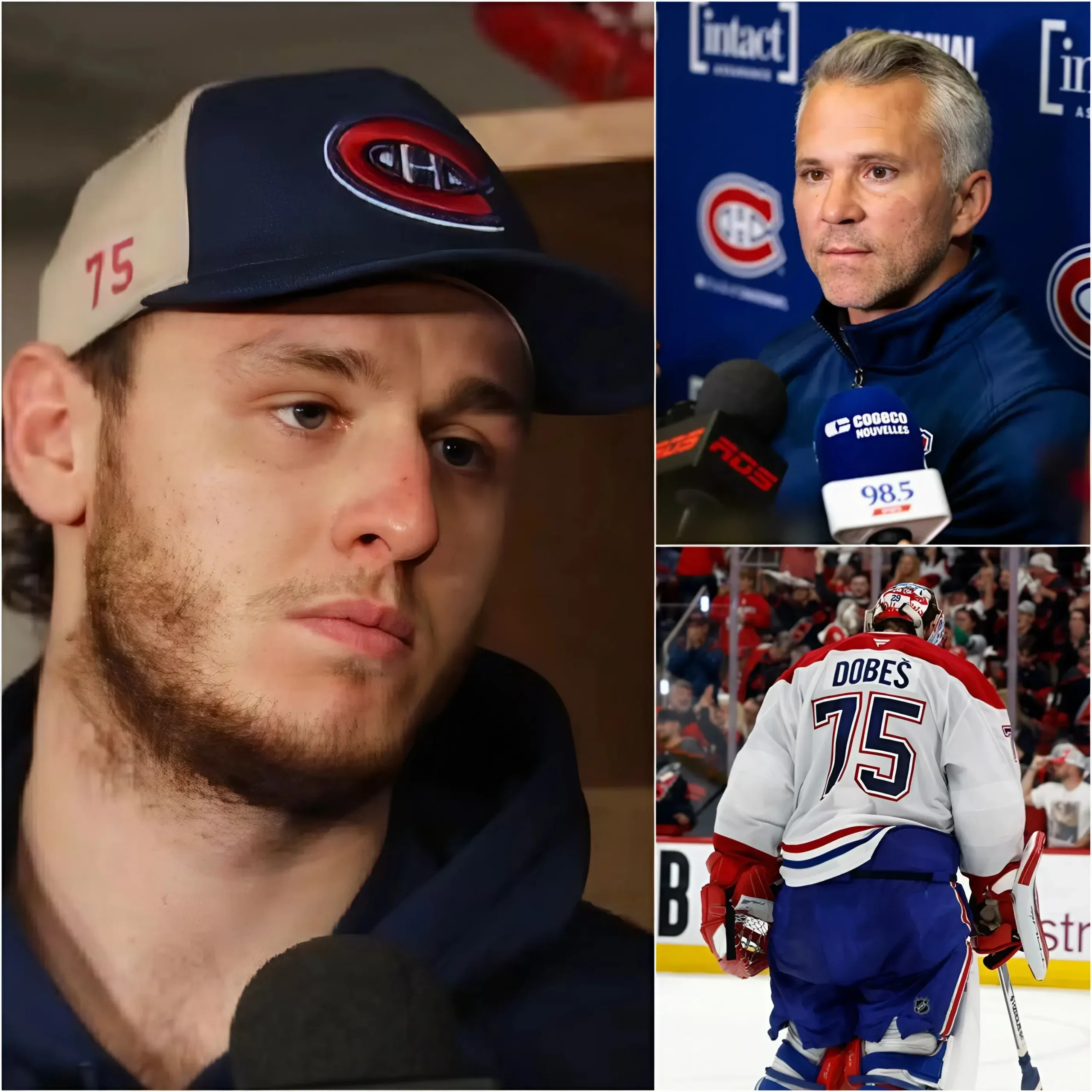 Cover Image for 🚨 IL Y A 10 MINUTES : Juste après le match, Jakub Dobeš, en larmes, a pris l’entière responsabilité de la défaite 2-3 contre les Carolina Hurricanes après avoir commis une erreur évitable qui lui a valu une pénalité et une expulsion temporaire, changeant complètement le cours du match pour son équipe.