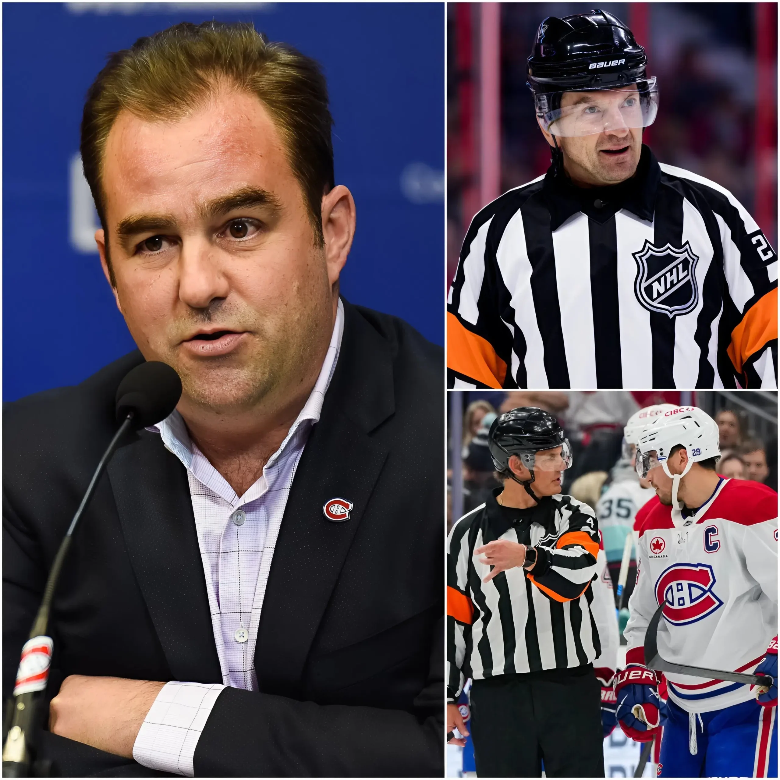 Cover Image for “LES FRAUDEURS SERONT CERTAINEMENT EXPOSÉS AU GRAND JOUR !…” 🚨 Une action judiciaire officielle est en cours de préparation après que le président des Montreal Canadiens Geoff Molson a publiquement accusé l’arbitre Gord Dwyer d’avoir pris des décisions “ouvertement biaisées” lors du match contre les Carolina Hurricanes.