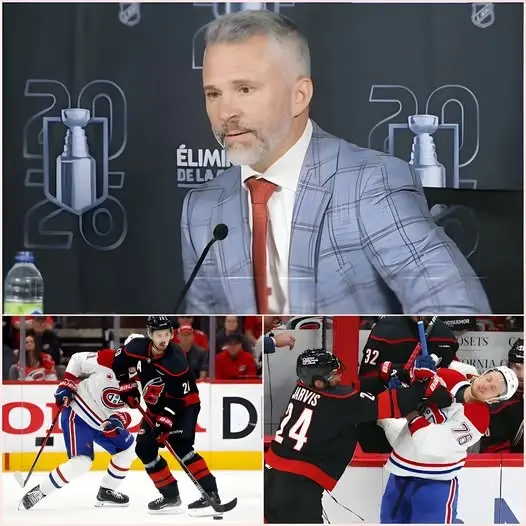 Cover Image for 🚨”WE WANT FAIRNESS – NOW!” Coach Martin St. Louis completely lost his temper after the Montreal Canadiens’ heartbreaking 2-3 loss to the Carolina Hurricanes in overtime during Game 2 of the 2026 NHL Eastern Conference Final.