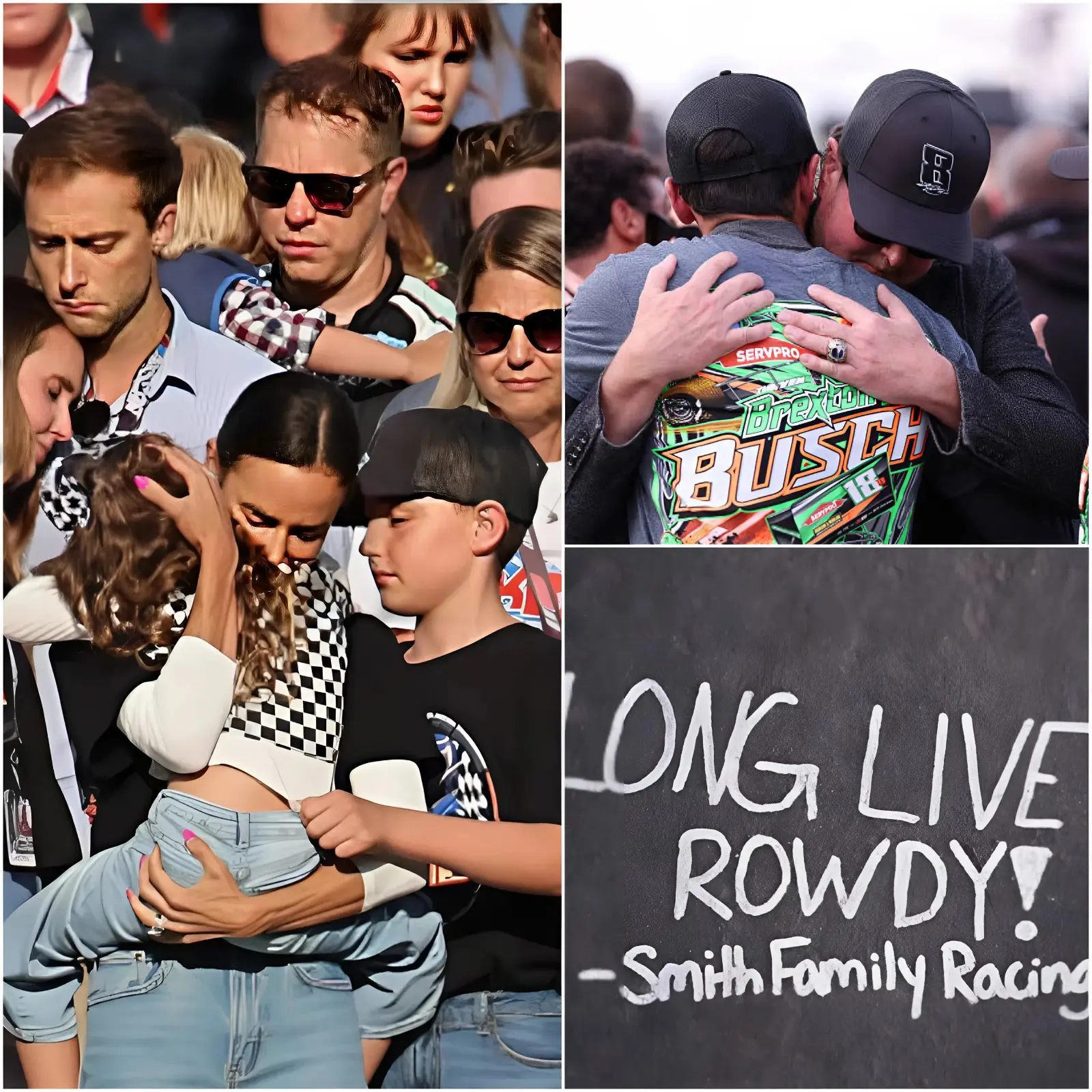 Cover Image for 🚨 “HE REALLY LEFT US…” — Samantha Busch broke down in tears, hugging her two children tightly in the middle of a tearful memorial service for her husband, Kyle Busch, leaving the entire NASCAR community speechless.