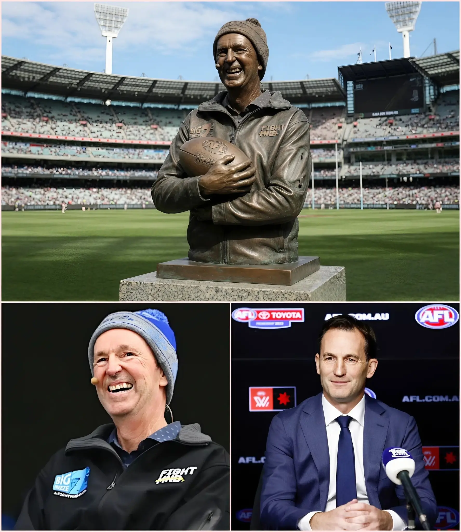 Cover Image for 🌟 Breaking News In The AFL : The Australian Rugby League (AFL) chairman has launched a campaign to erect a statue of Novak Djokovic in memory of legend Neale Daniher