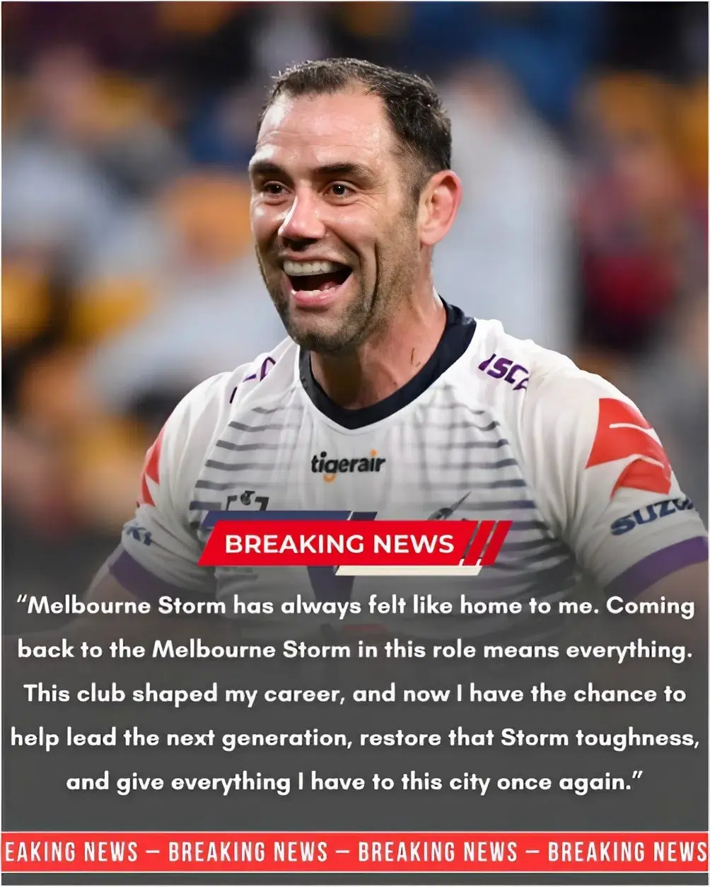 Cover Image for 🚨BREAKING: Cameron Smith Officially Returns to the Melbourne Storm in Major Leadership Role Following Retirement 👇
