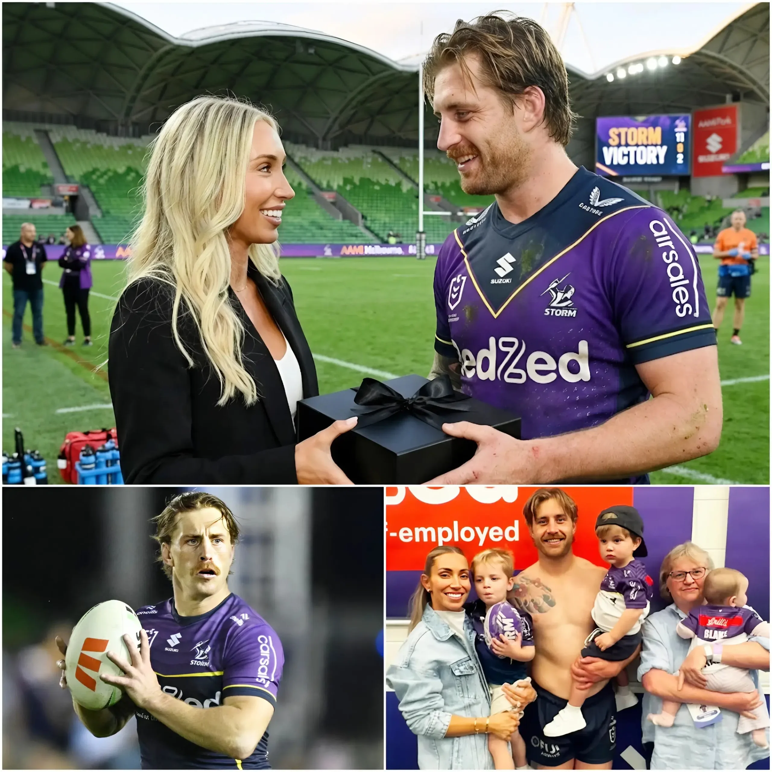 Cover Image for ✨💖 SURPRISE: Bianca Munster left the entire rugby league world in shock… as she prepared a “special” gift for her husband, Cameron Munster, following the victory of the Melbourne Storm over the Sydney Roosters.