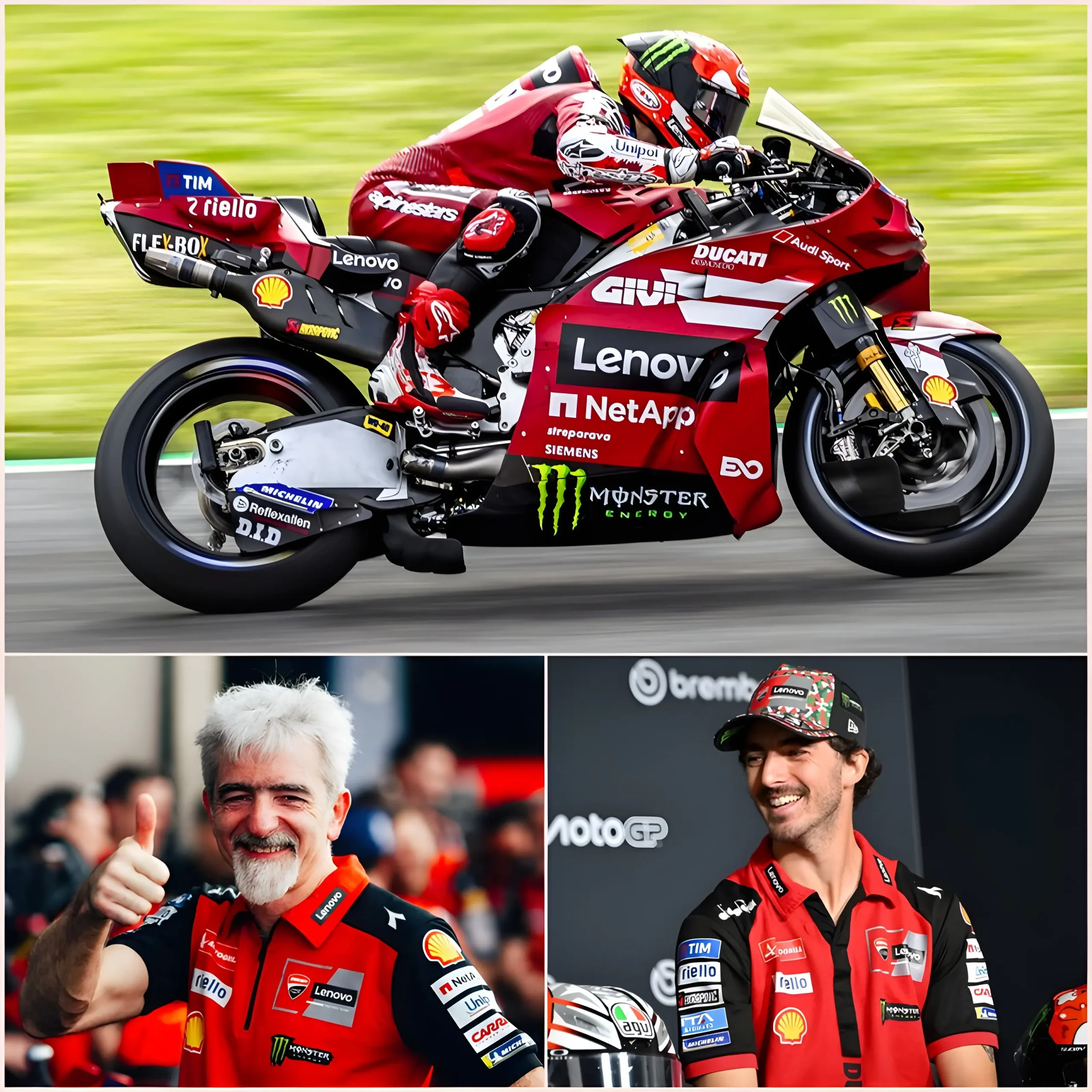 Cover Image for ❤️ “IT’S INCREDIBLE… AM I DREAMING?” Gigi Dall’Igna couldn’t hide his astonishment after Pecco Bagnaia’s phenomenal performance at the Italian Grand Prix. Witnessing what the number one Ducati rider displayed on the track, the legendary Italian engineer even wondered if he was witnessing something extraordinary beyond imagination.