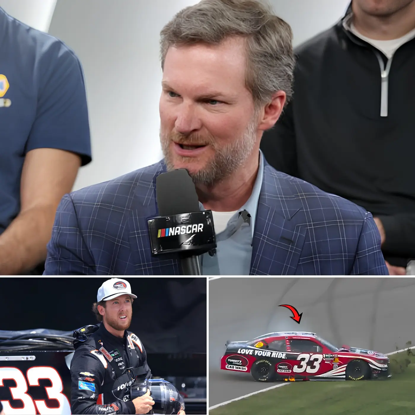 Cover Image for NASCAR DRAMA🚨”Go home and make YouTube videos…” — Dale Earnhardt Jr. publicly criticized Cleetus McFarland’s abilities after his disappointing performance on Richard Childress Racing’s #33 car, exposing a deliberate stunt by McFarland to gain views that caused serious damage to the #33 car.👇