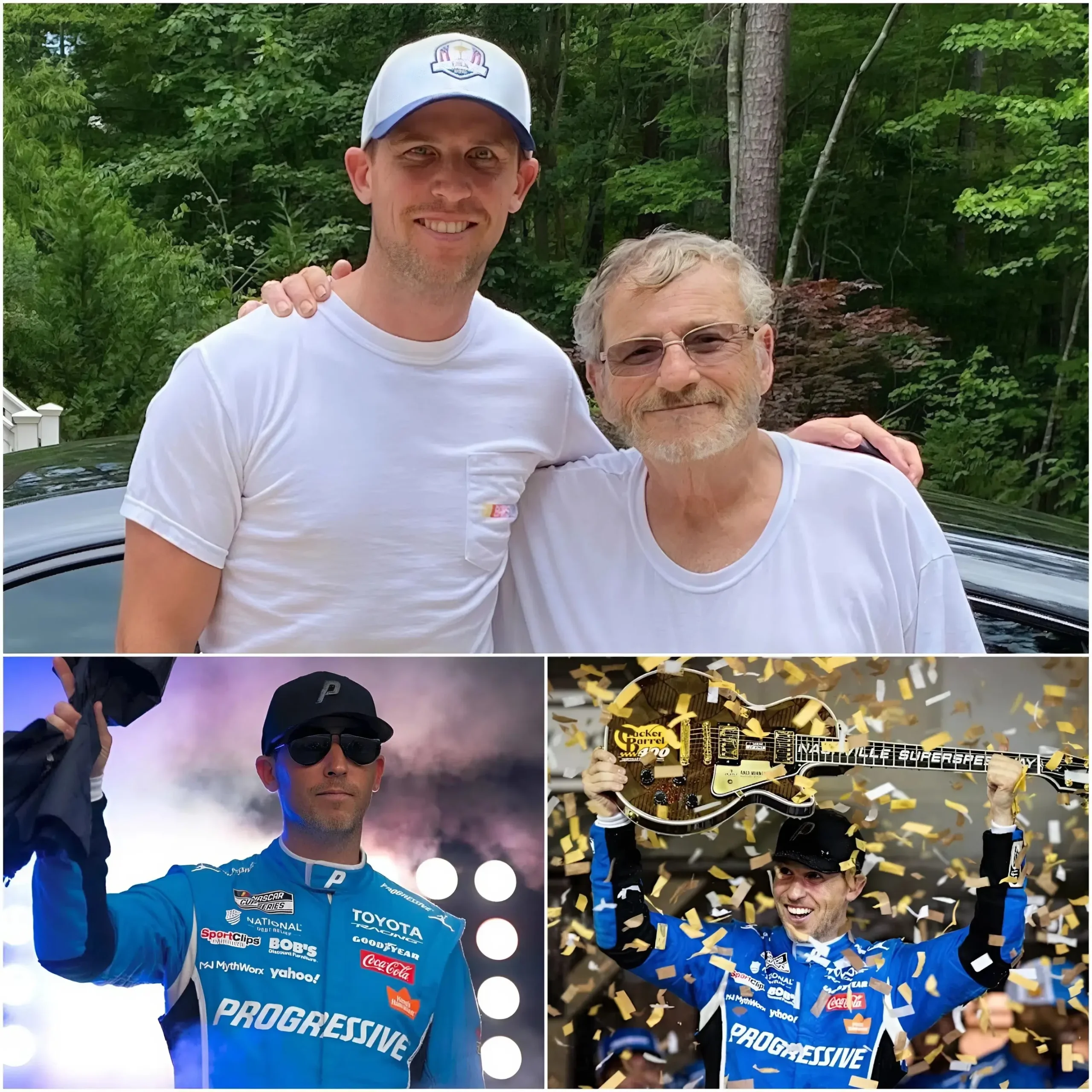 Cover Image for 🏁💔 “DAD… I CAN STILL DO IT.” — Last night in Nashville wasn’t just another victory for Denny Hamlin… it was a moment that brought NASCAR to a standstill with emotion. 😢