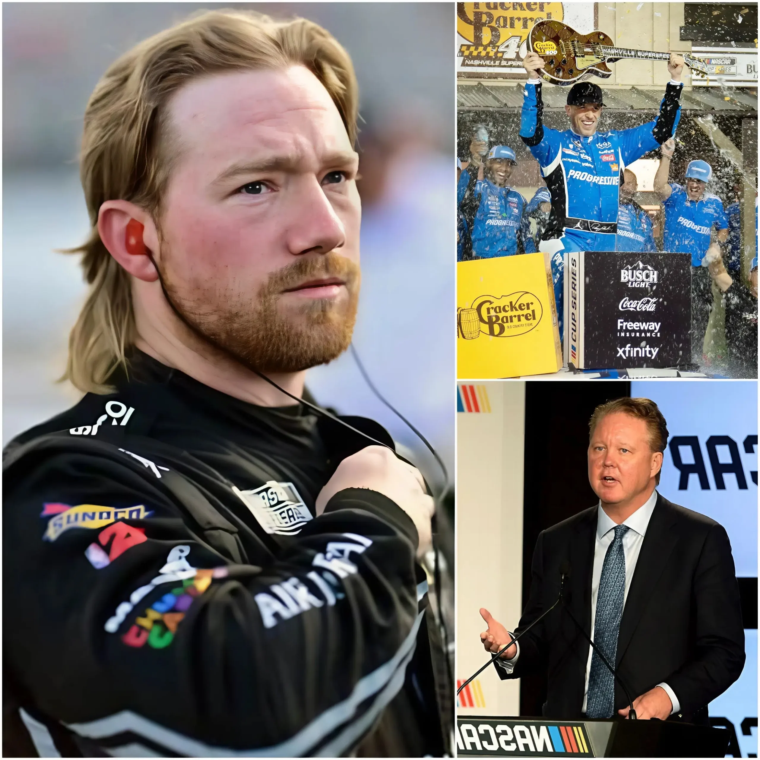 Cover Image for 10 MINUTES AGO đ„ Tyler Reddick presents new evidence accusing Denny Hamlin of cheating to gain an advantage at the Nashville Superspeedway. NASCAR OFFICIALLY enters the frayâŠđ