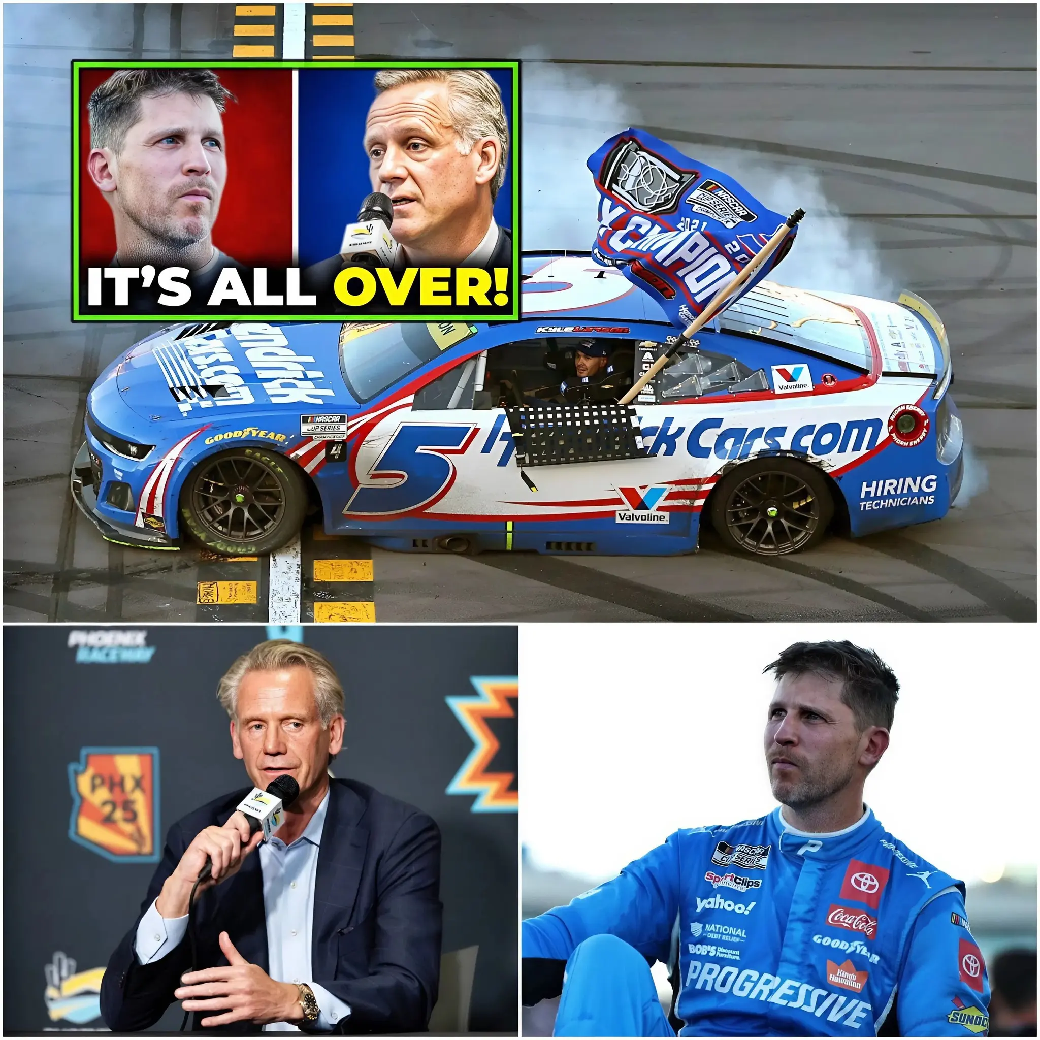 Cover Image for NASCAR BOMBSHELL🚨Denny Hamlin’s Championship CRASHES in the Most DEVASTATING Way!