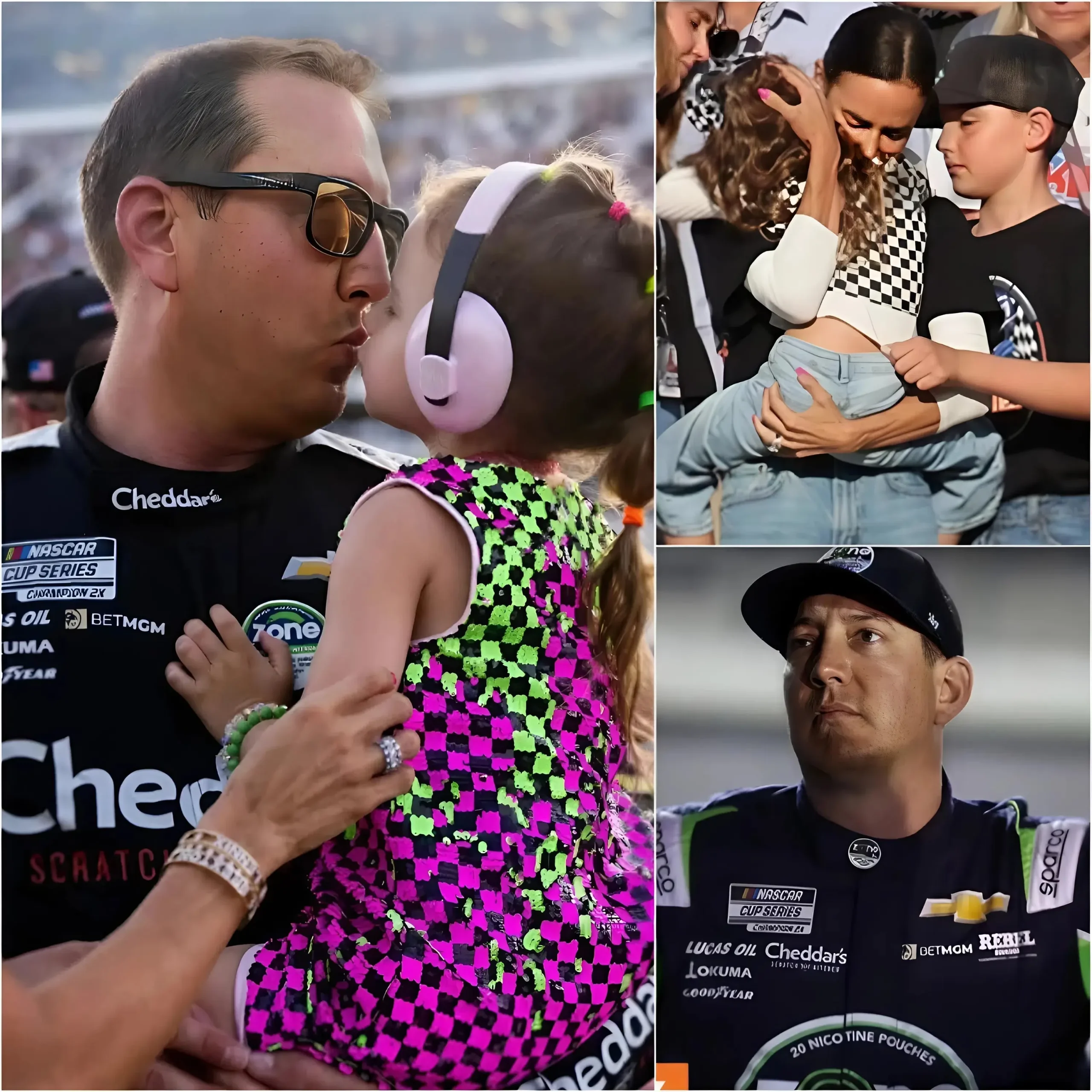 Cover Image for 😢“Where Daddy, why is Mommy crying? I miss Dad…” Little Lennix gently wiped the tears from her mother’s face while pointing at Kyle Busch’s photograph