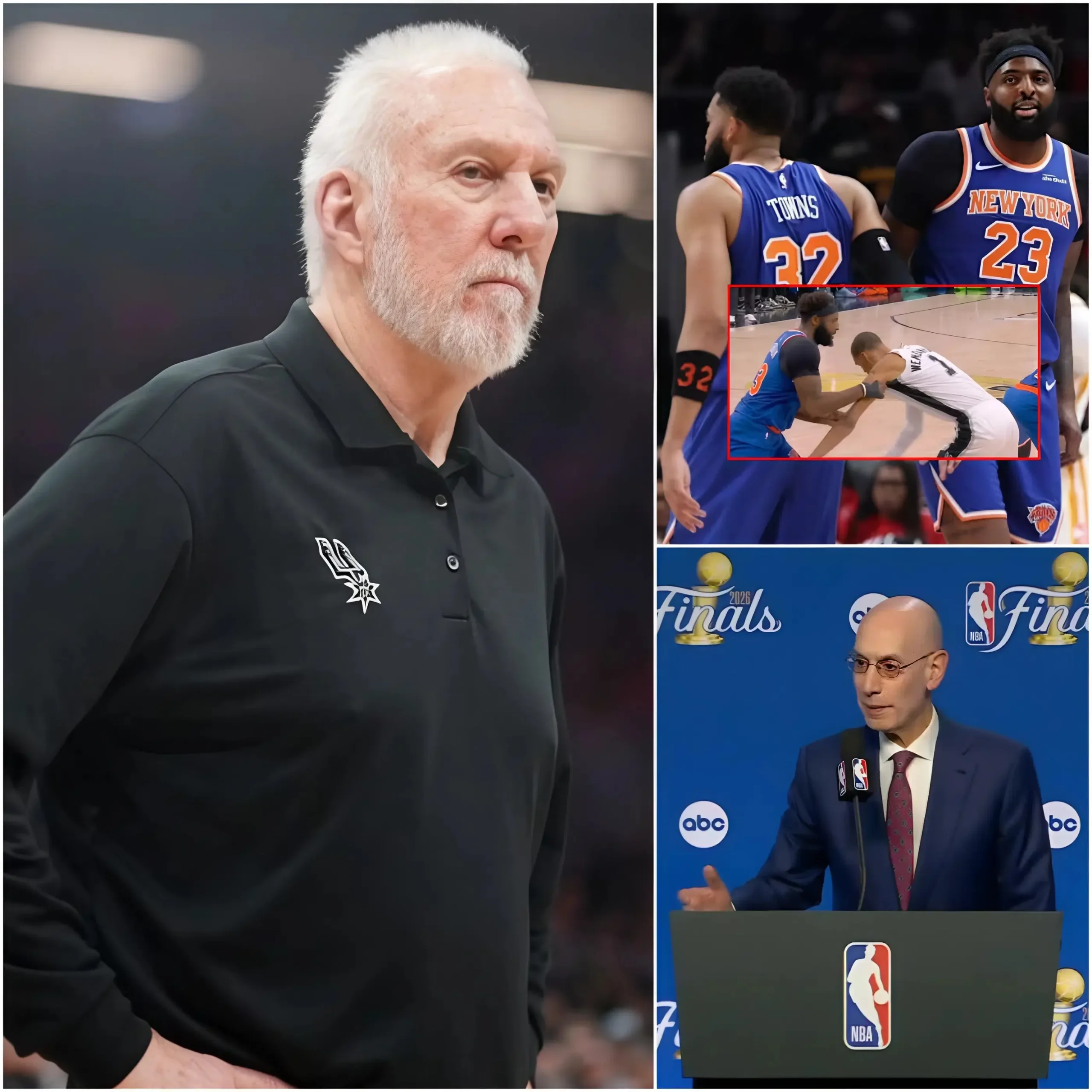 Cover Image for HOT NEWS: San Antonio Spurs President Gregg Popovich has requested the NBA to reconsider its decision to overturn the foul penalty on Mitchell Robinson