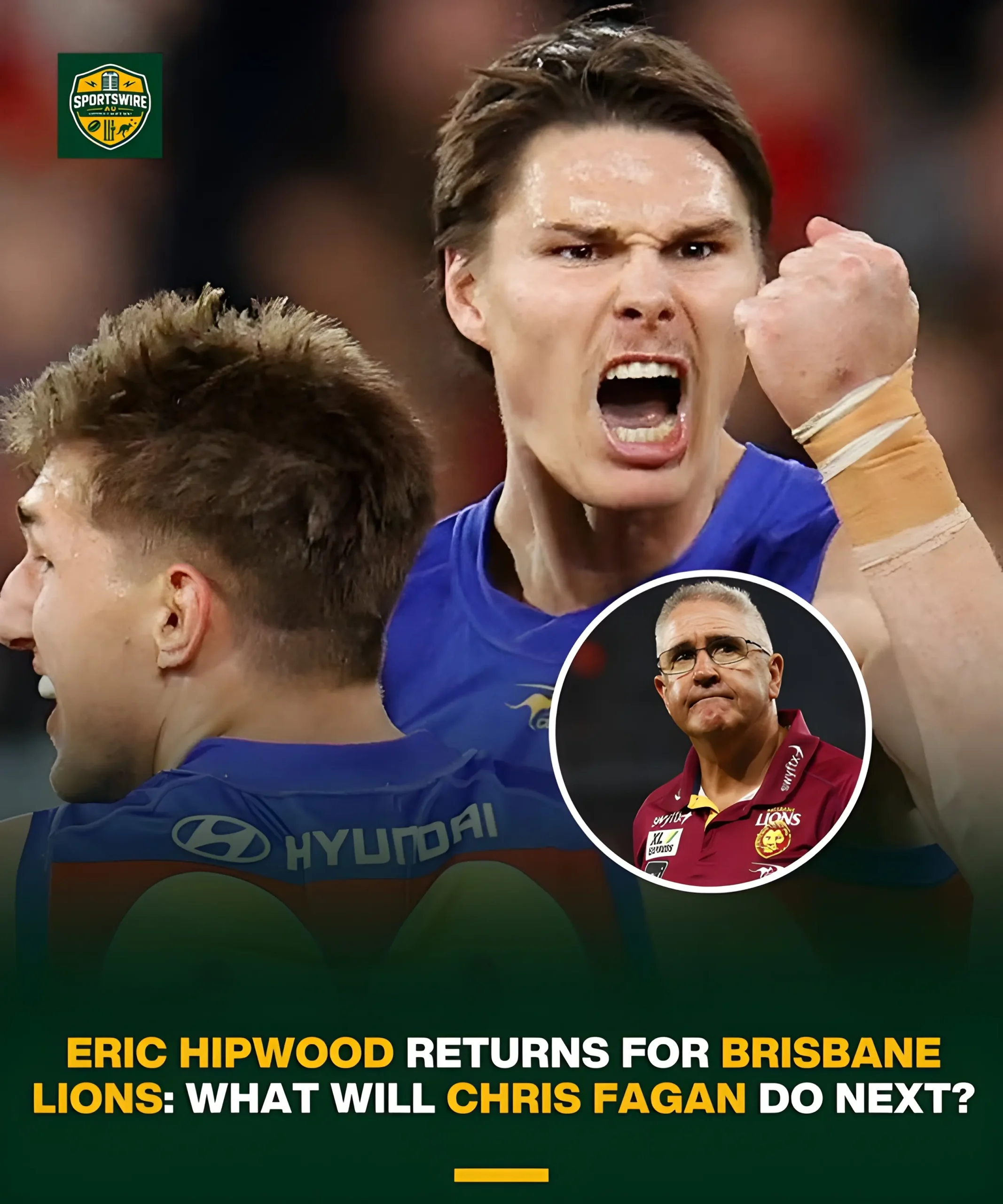 Cover Image for 🚨 Brisbane Lions’ secret weapon is back! After nine months on the sidelines, Eric Hipwood is finally ready to return. But it’s Chris Fagan’s eye-opening comment on Hipwood’s comeback that has everyone talking. 👉 Read the full story below.