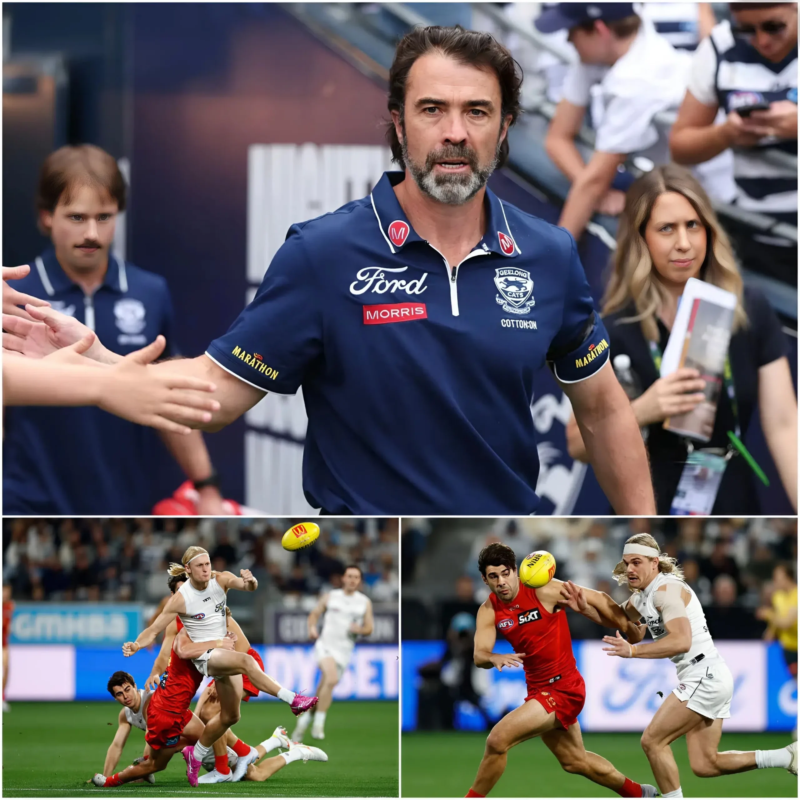 Cover Image for “WE DON’T WANT TO WIN THIS WAY!” Despite a convincing 105-60 victory over the Gold Coast Suns, coach Chris Scott couldn’t hide his disappointment. He frankly pointed out that five players underperformed, even lacking effort.