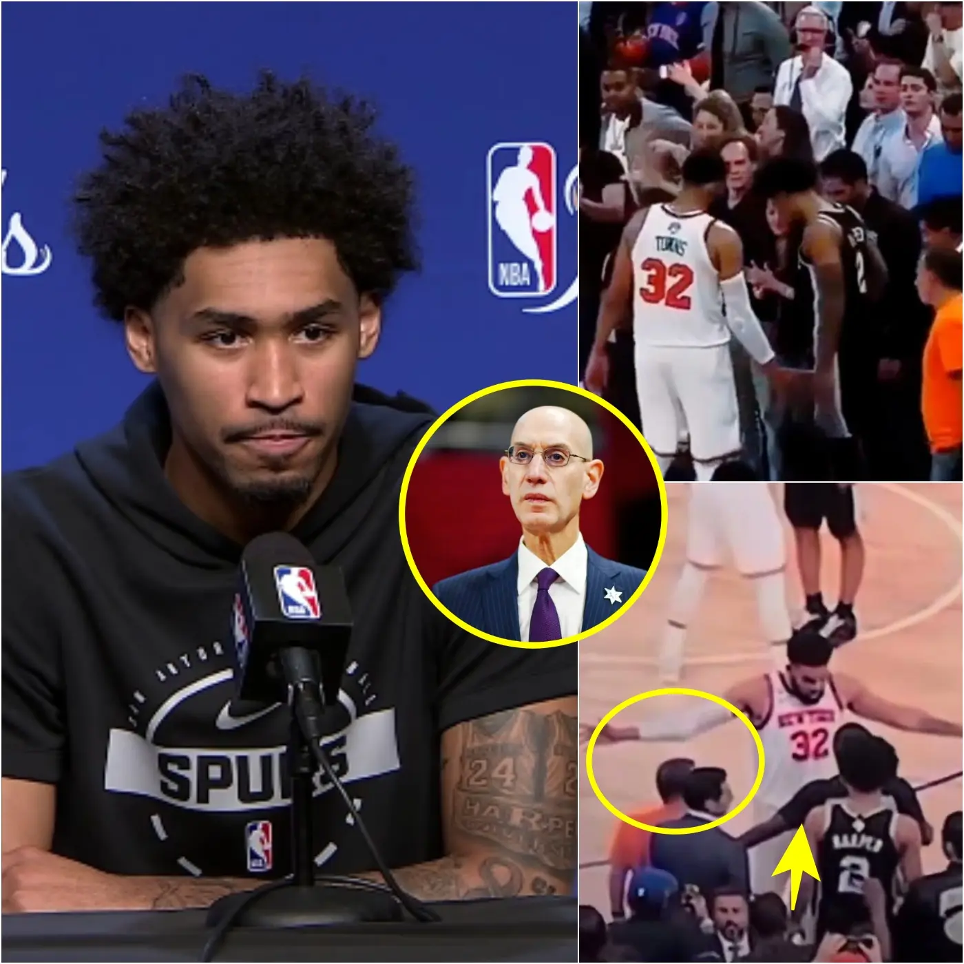 Cover Image for 𝗧𝗥𝗘𝗡𝗗𝗜𝗡𝗚: “THE CHEATER — A DIRTY TACTIC” — Dylan Harper has fiercely criticized Karl-Anthony Towns’ underhanded tactics and filed a complaint with the NBA